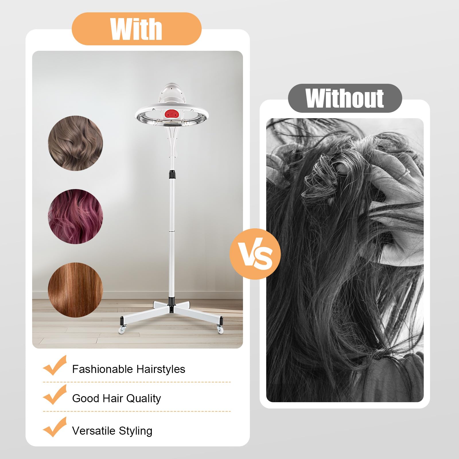Professional 3-in-1 Portable Hooded Hair Dryer with Adjustable Steamer & Infrared Styling - 950W Orbital Rotary Processor for Salon & Home Use - Perfect for Hair Treatments, Styling, and Deep Conditioning