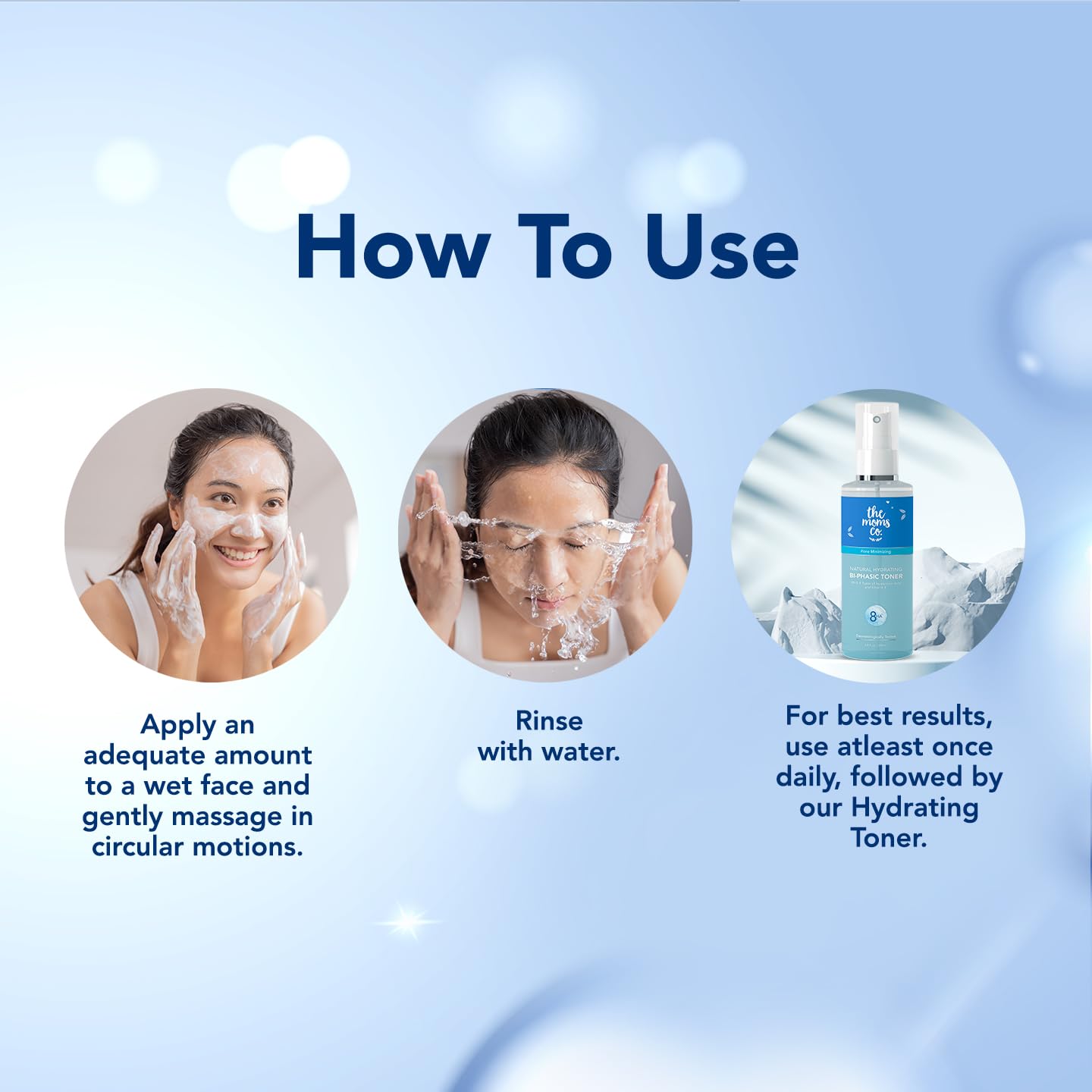 The Moms Co. Natural Hydrating Face Wash with Hyaluronic Acid & White Mushroom Extract | Moisturizing Cleanser for Dry & Sensitive Skin | Softens & Nourishes | 80g | Perfect for Daily Skincare Routine & Travel