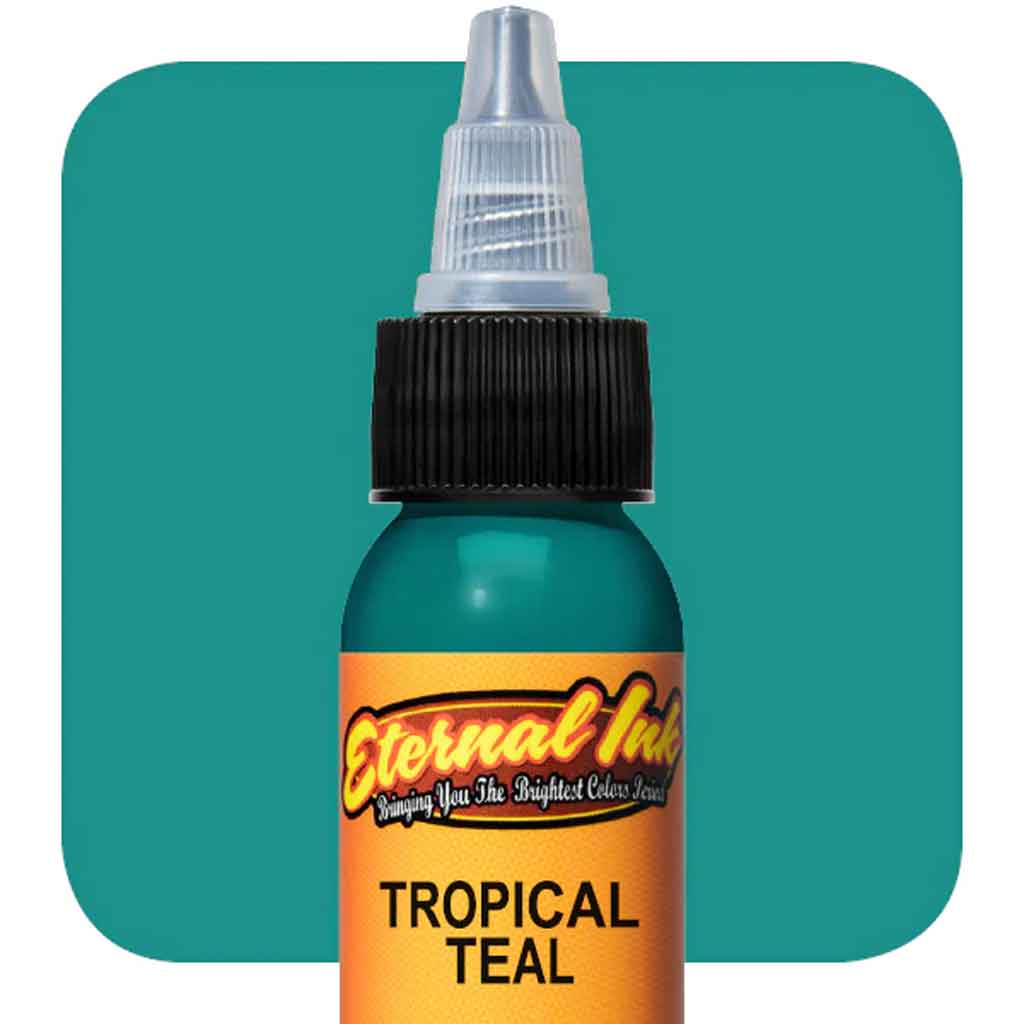 Premium Tropical Teal Eternal Ink - 1 oz Bottle for Tattoo Artists & Permanent Makeup - Vibrant, Long-Lasting Pigment for Professional Body Art