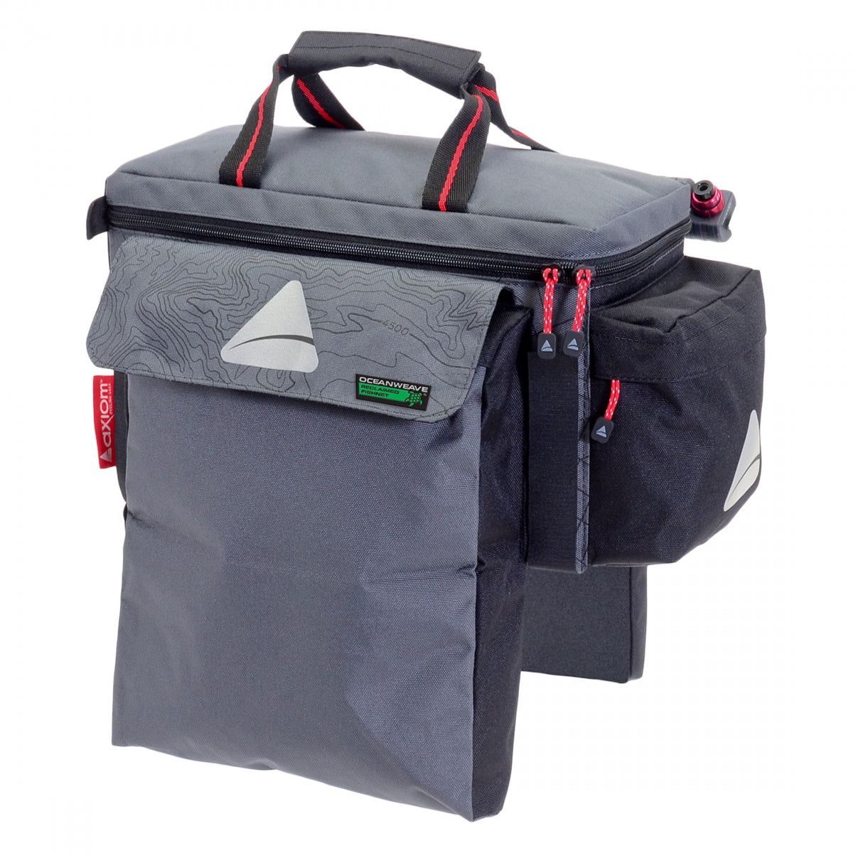 Axiom Seymour Oceanweave EXP15+ Waterproof Trunk Bag - Gray & Black Reflective Travel Duffel for Biking, Camping & Outdoor Adventures