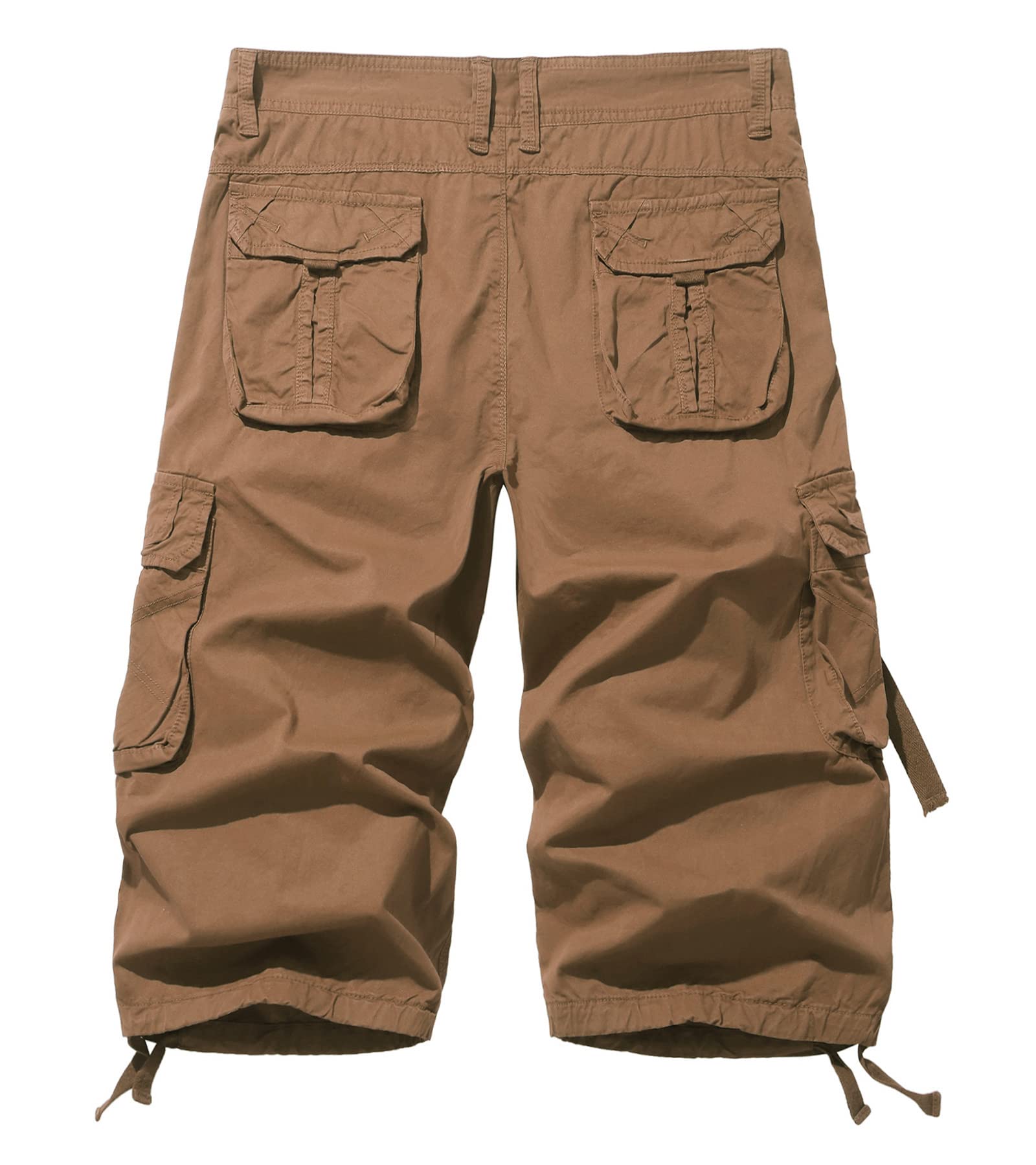Men's 3/4 Length Cargo Shorts - Below The Knee Stretch Comfort Fit Outdoor Hiking & Summer Casual Wear