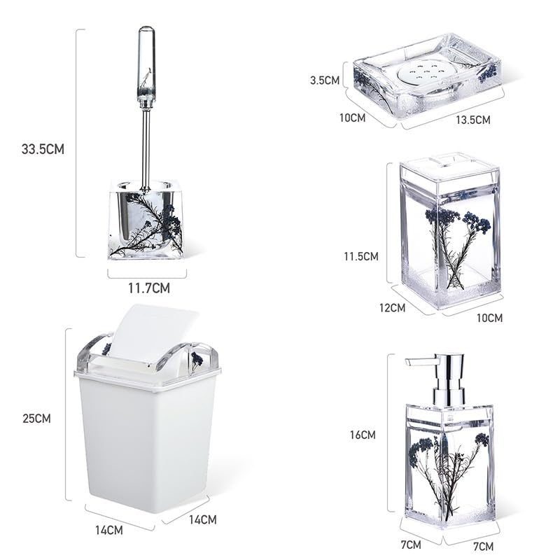 Floating Bathroom Toiletries Set - Herbal Soap Dispenser with Decorative Design | Perfect for Spa, Guest Bathroom & Home Decor
