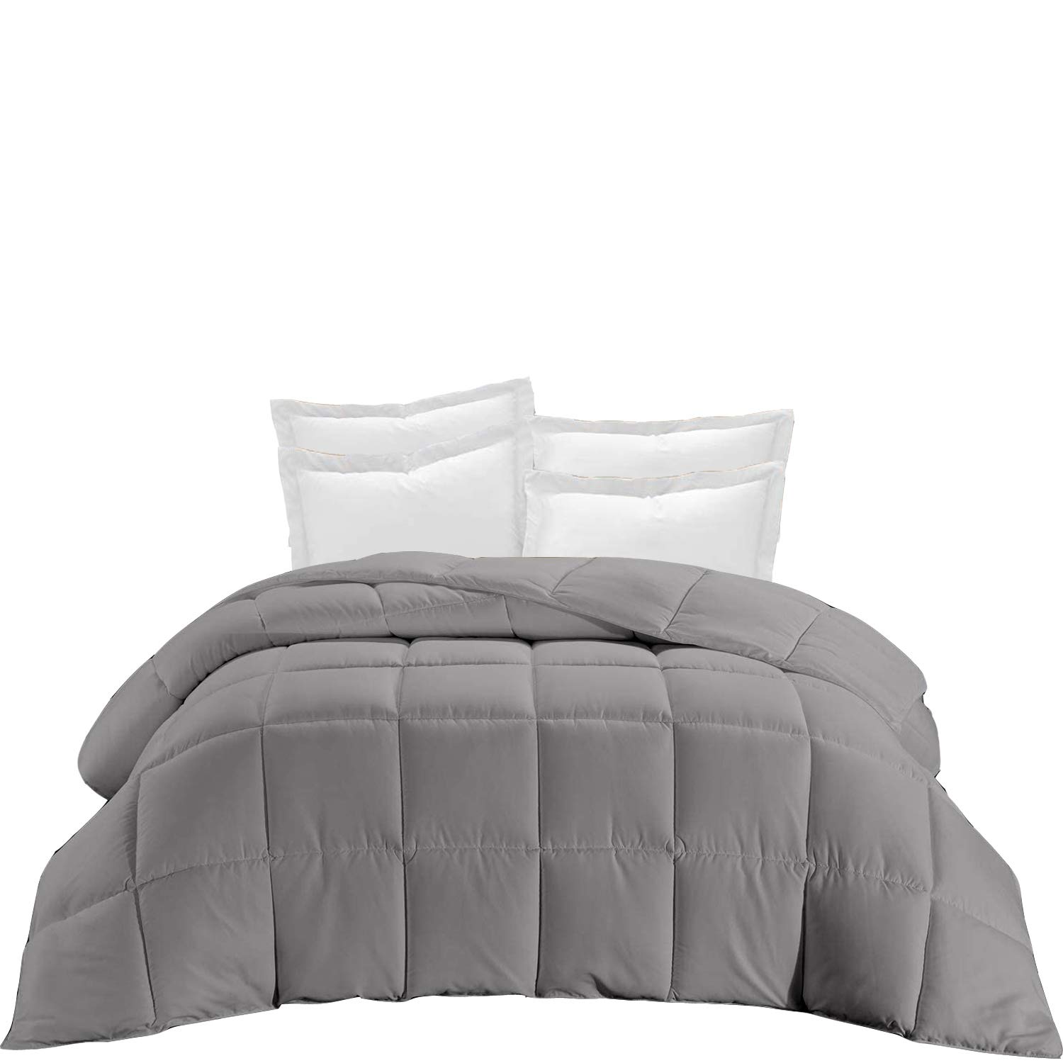 Luxury 1000 TC Cotton RV Bunk Comforter - Twin/Twin XL Size 68x90 Inches - Silver Grey Solid Pinch Pleated Design for RV Beds, Campers & Travel Trailers - Ultra Soft & Durable Bedding for Cozy Sleep on the Road