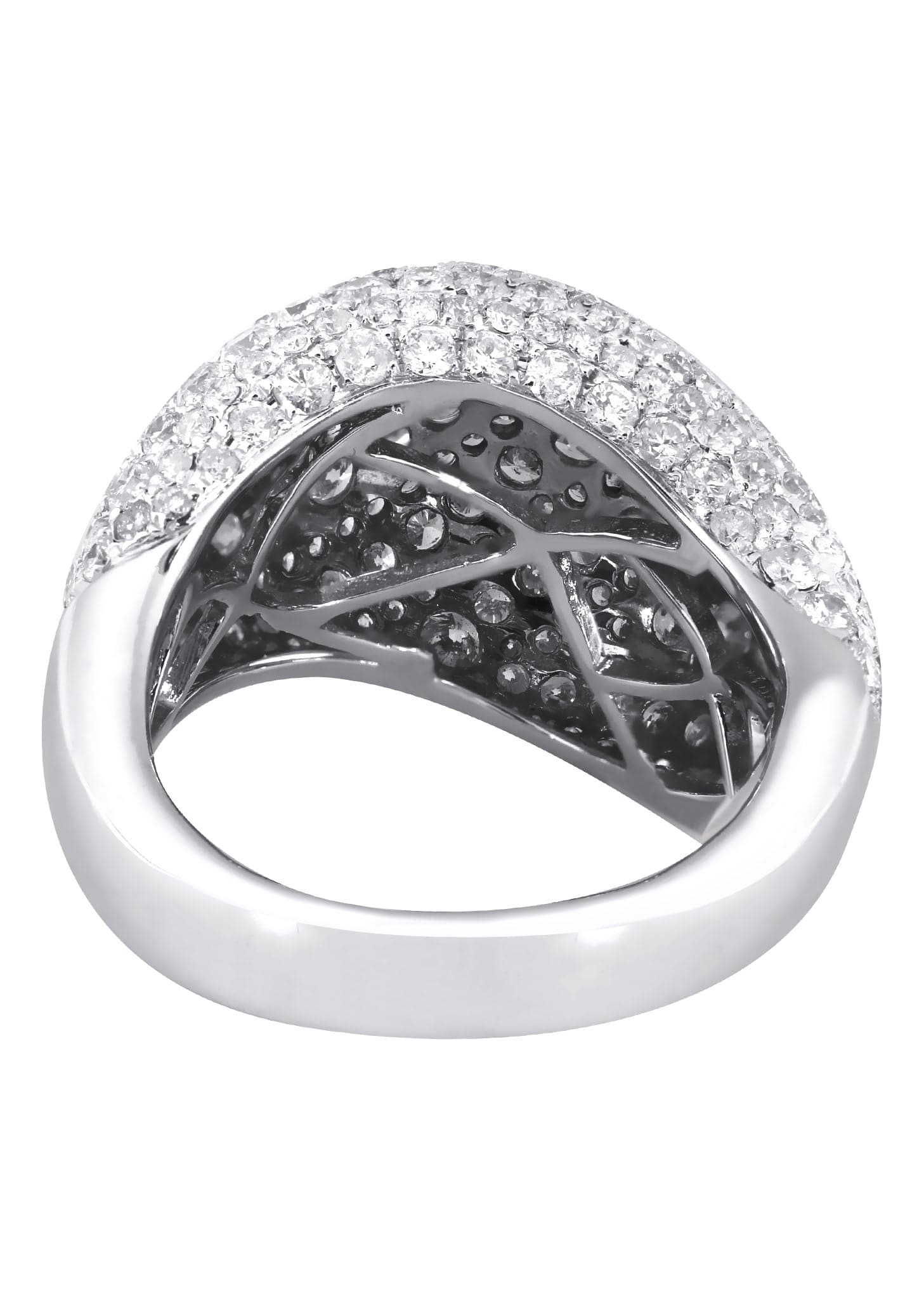 14K White Gold Ladies Diamond Cocktail Ring - 4.55 Carats Total Weight | 9.25 Grams | Elegant Party Jewelry for Women | Perfect for Evening Events, Weddings & Special Occasions
