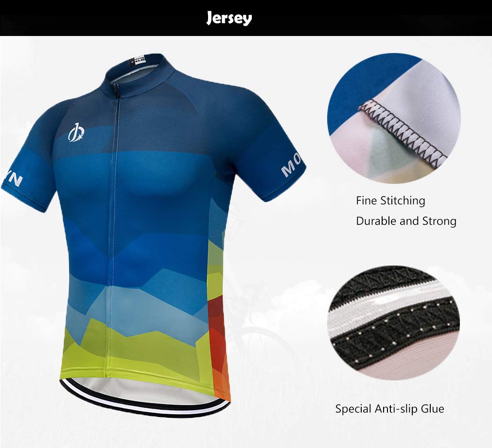 MOXILYN Men's Cycling Jersey - Full Zip Mountain Bike Shirt, Breathable & Quick Dry Performance Top for Road & Trail Riding - Perfect for Cycling, Commuting & Outdoor Sports