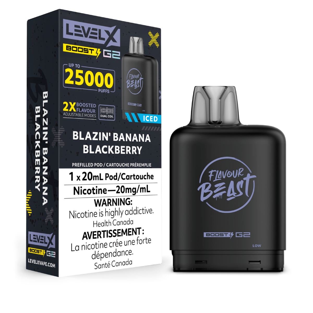 Blazin' Banana Blackberry Flavor Beast Level X Boost - Premium Vape Juice for Refreshing Taste | Perfect for Vaping Enthusiasts & Cloud Chasers