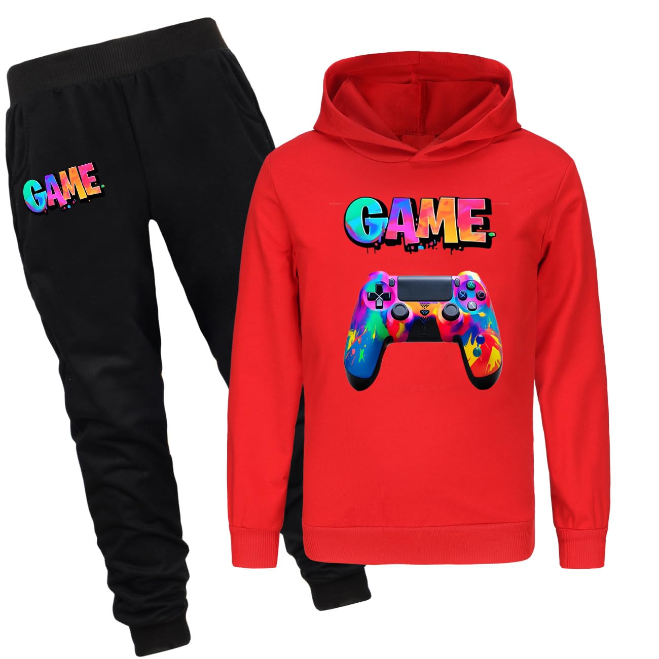 Boys' Cotton Tracksuit Set - Game Fans Hoodie & Jogging Pants 2-Piece Outfit for Kids | Comfortable Athletic Wear for School, Sports & Casual Play
