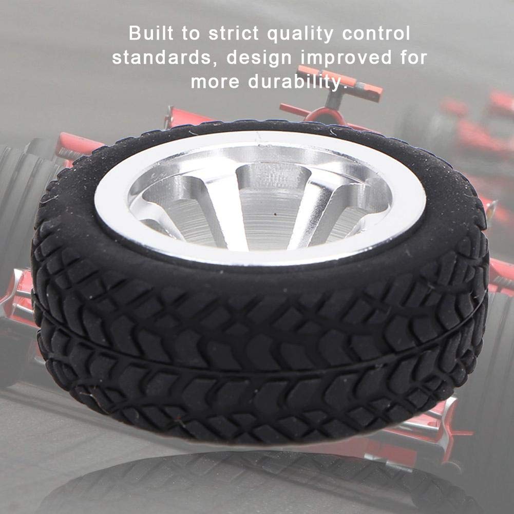 Upgraded RC Aluminum Tires 4PCS - Premium Replacement Wheels for WLtoys 1/28 K989-53 RC Car Model (Silver) - Perfect for Off-Road Racing & Drifting Performance