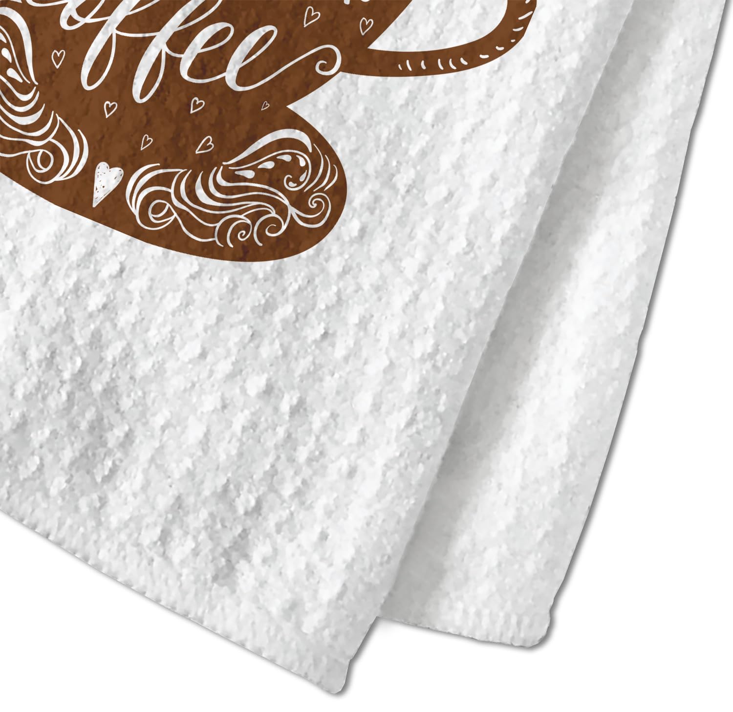 Custom Printed Coffee Lover Kitchen Towel - Absorbent Waffle Weave Dish Towel - Perfect for Coffee Shops, Home Kitchens & Gifts for Baristas