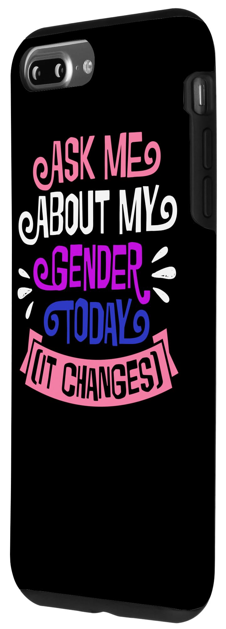 iPhone 7 Plus/8 Plus Genderfluid Pronoun Phone Case - LGBTQ+ Pride Protective Cover for Apple iPhone 7 Plus & 8 Plus - Perfect for Gender Identity Expression & Daily Use