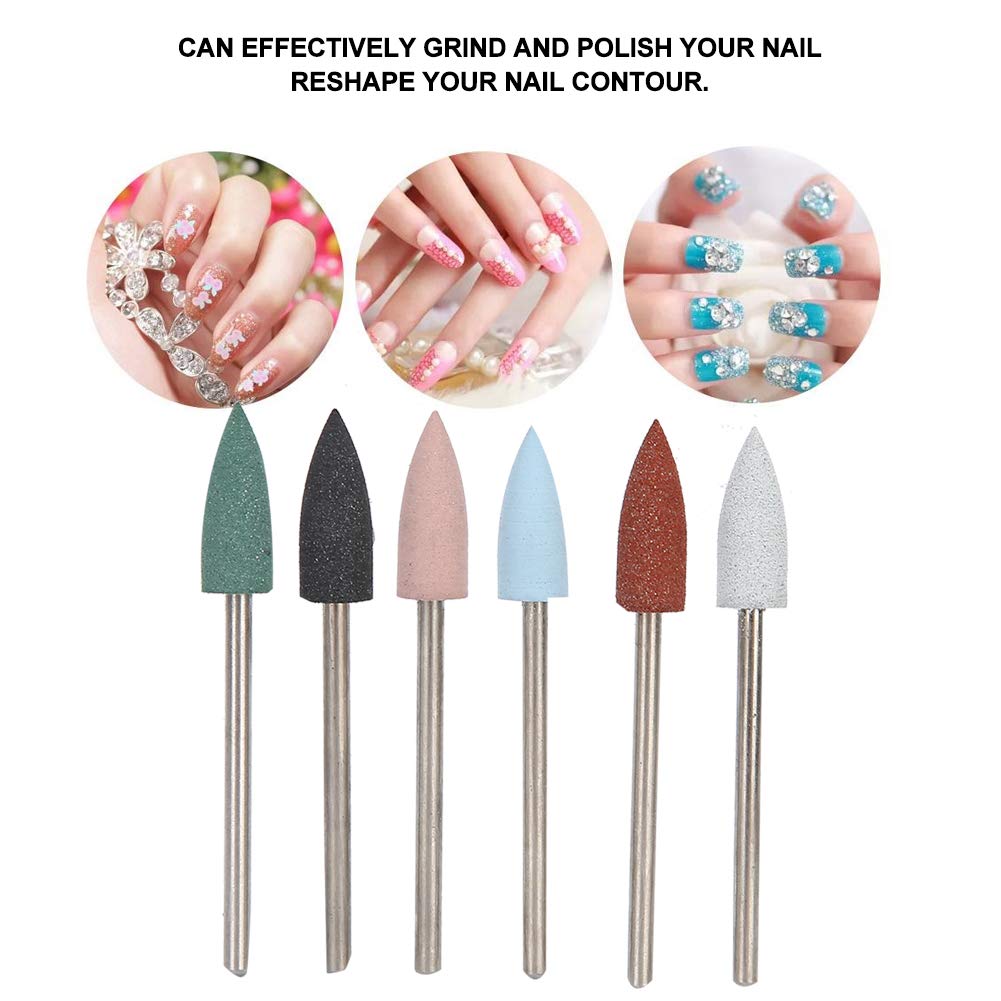 Professional 6-Piece Nail Drill Bit Set for Acrylic & Gel Nails - Sanding, Polishing & Dead Skin Removal - Manicure Pedicure Tools for Salon & Home Use (#11) - Perfect for Nail Art, Cuticle Care & DIY Beauty