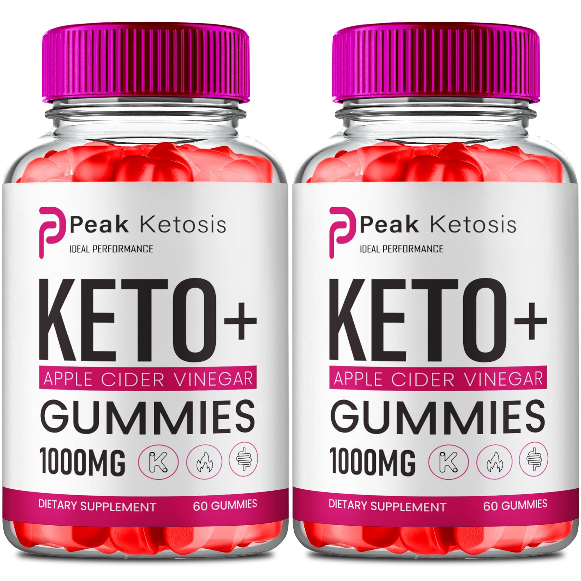 Peak Ketosis Keto Gummies 1000MG - Maximum Strength Apple Cider Vinegar ACV Supplement for Weight Loss & Ketosis Support - All Natural Formula (2 Pack) - Perfect for Keto Diet & Low Carb Lifestyle