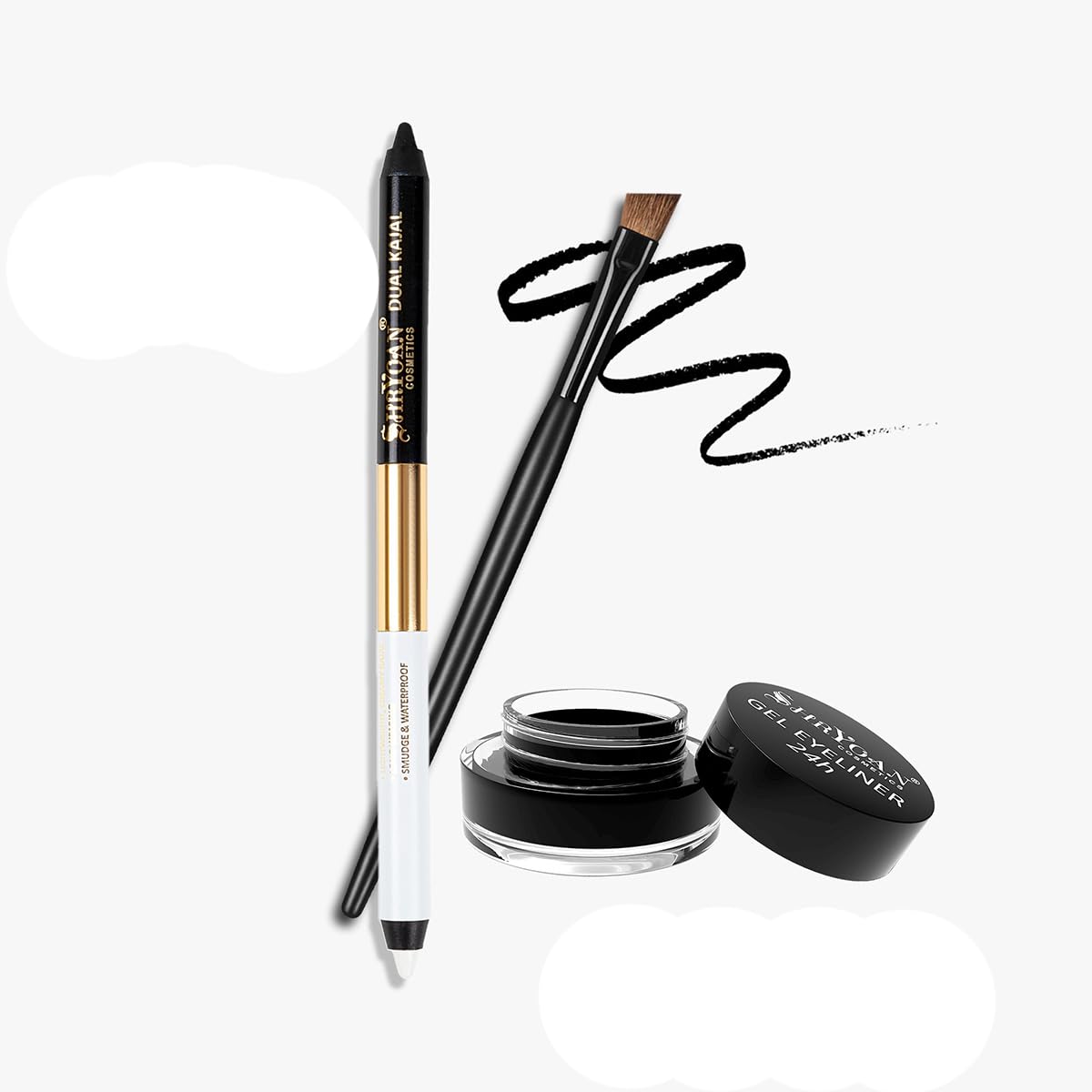 Shryoan Black Kajal & Eyeliner Set - Waterproof Smudge-Proof Kohl Pencil for Perfect Eye Makeup | Ideal for Daily Use, Parties, and Special Occasions
