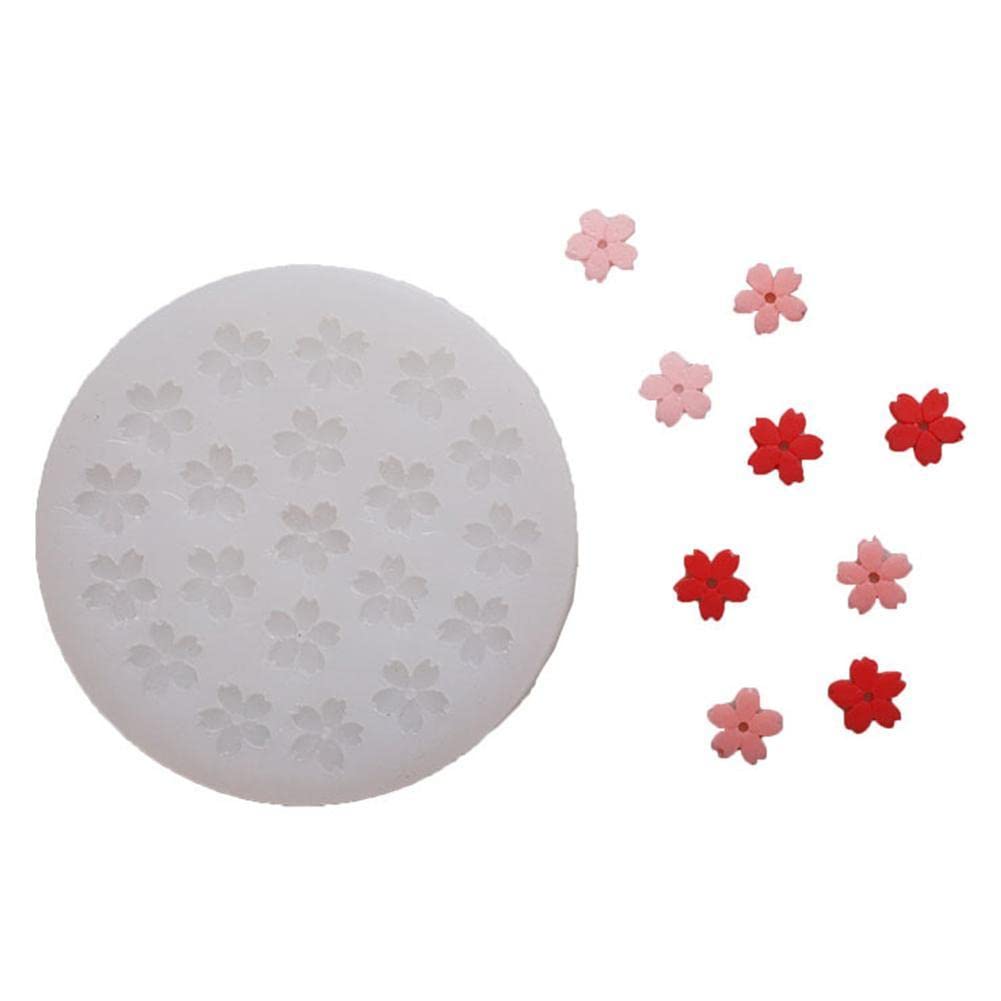 Cherry Blossom Silicone Molds - 6-Piece Mini Flower Fondant & Chocolate Molds Set for Cake Decorating, Cupcake Toppers, Candy Making, Polymer Clay Crafts - Perfect for Spring Baking, DIY Wedding Favors & Home Decor