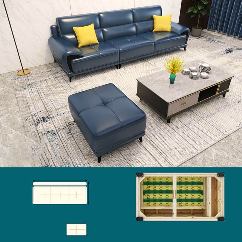 Mid Century Modern Modular Sofa with Leather Cushions - 3-Piece Sectional Sofa Set for Living Room, Lounge & Entertainment Spaces - Comfortable Contemporary Furniture for Home Decor