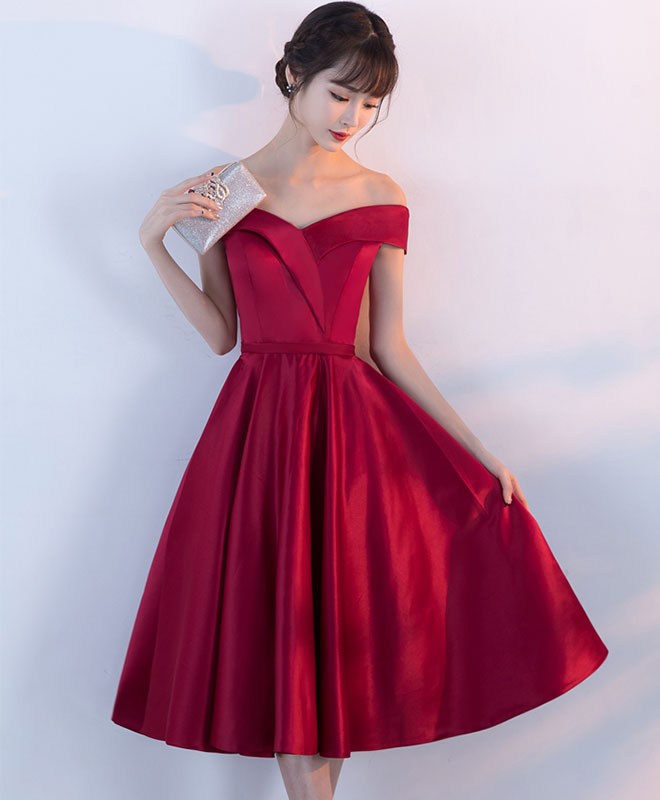 Elegant Burgundy V-Neck Short Prom Dress | Homecoming Party Dress for Women | Perfect for Dances, Formals & Special Occasions