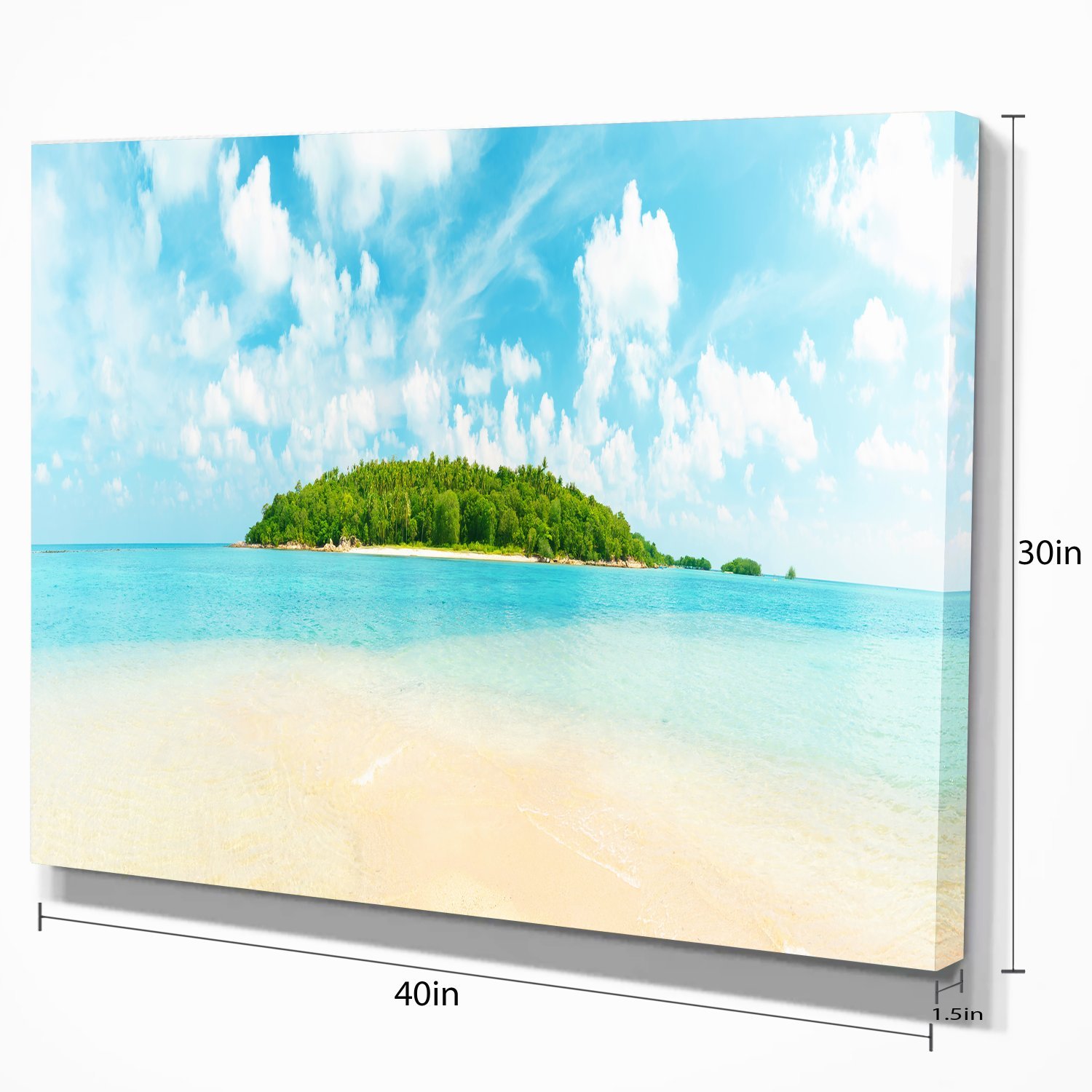Tropical Island Panorama Large Canvas Wall Art Print - Stunning Beach Sunset Landscape Photography for Living Room, Bedroom & Office Decor