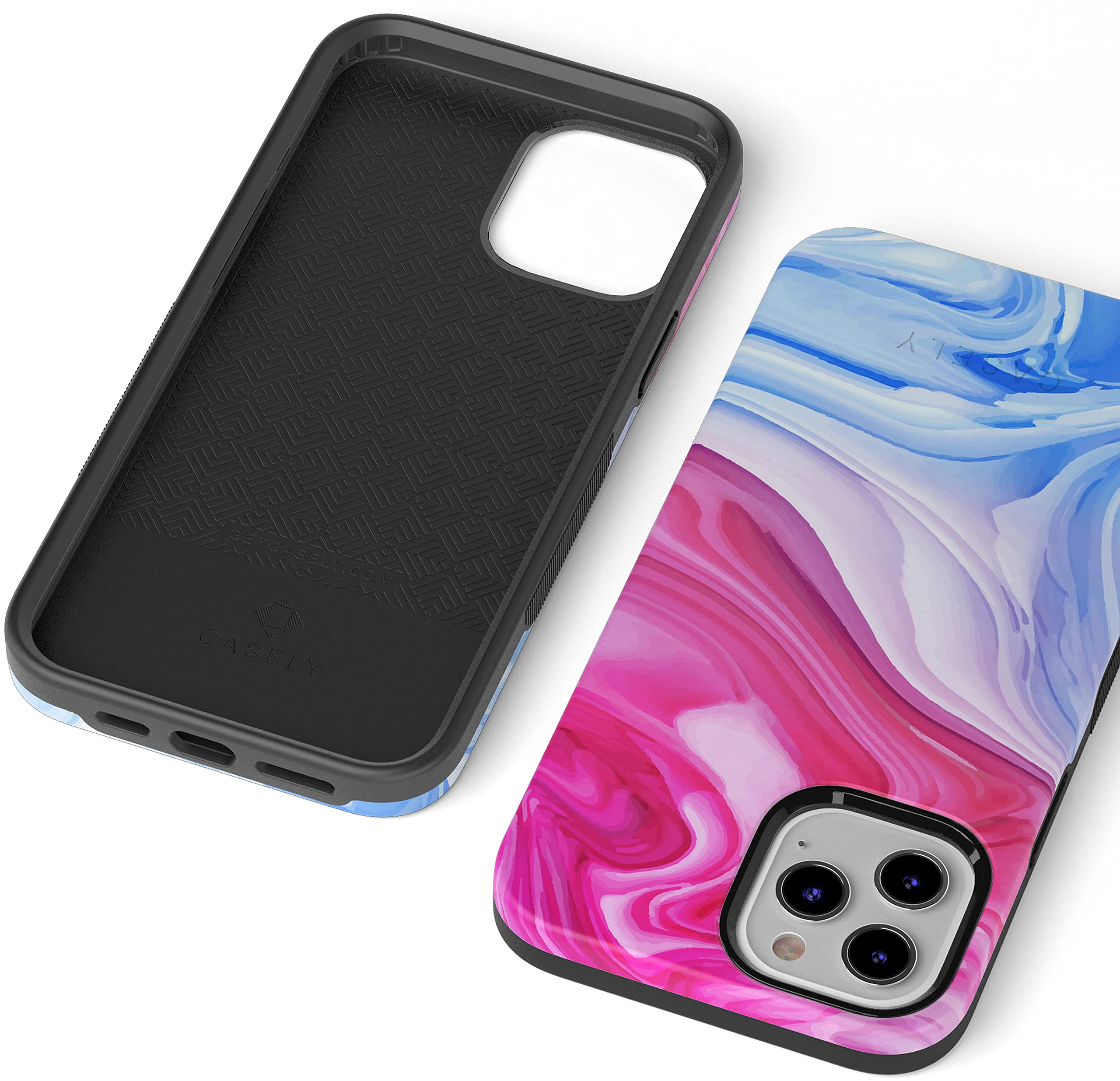 Casely iPhone 11 Pro Max Case - Stylish Marble Swirl Design for Land & Sea | Protective Phone Cover for Everyday Use, Travel & Outdoor Adventures