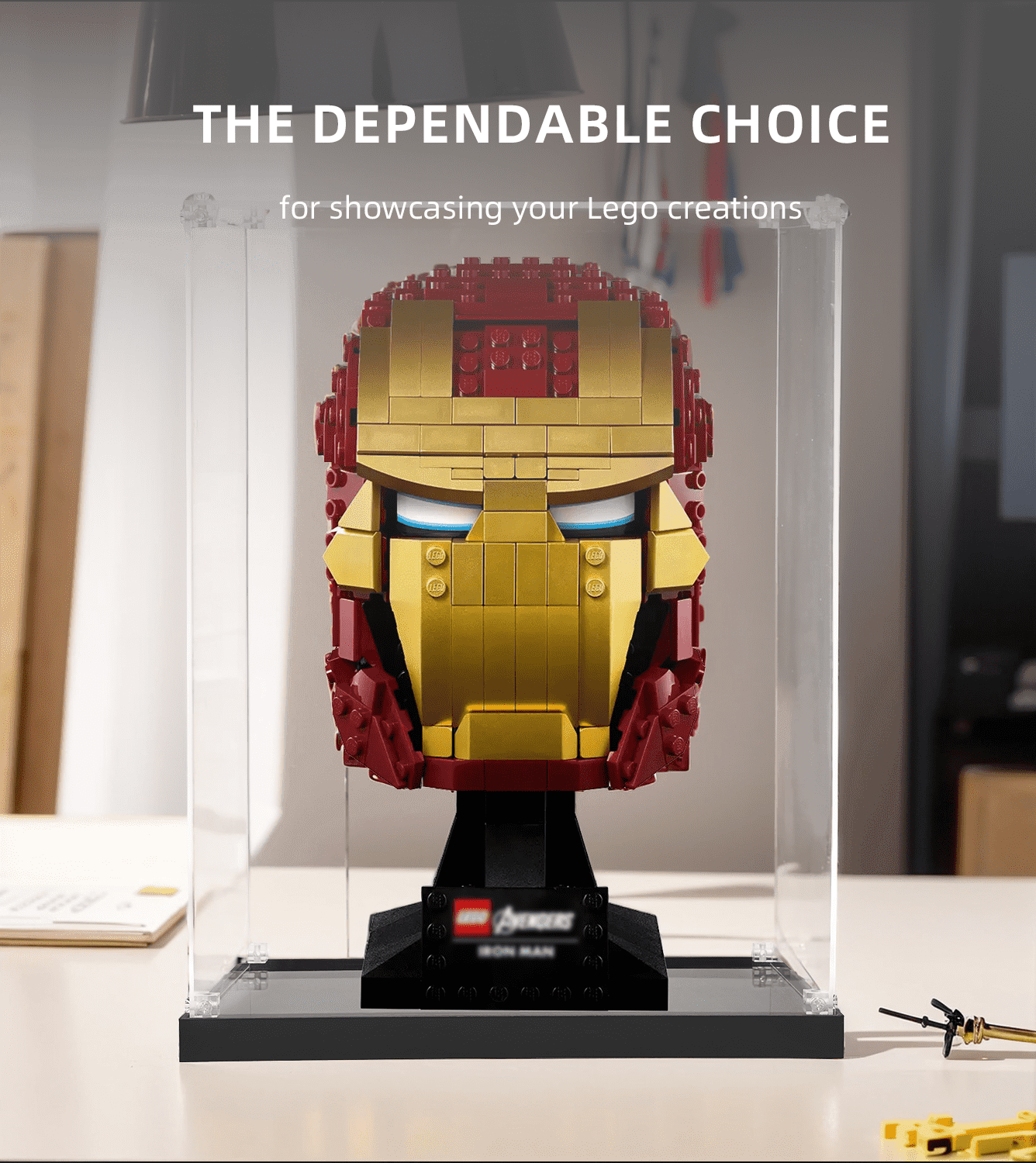 LEGO Marvel Iron Man Bust 76165 Display Case - Clear Acrylic Showcase for Collectible LEGO Sets - Perfect for Home Decor, Office Display & Gift Giving