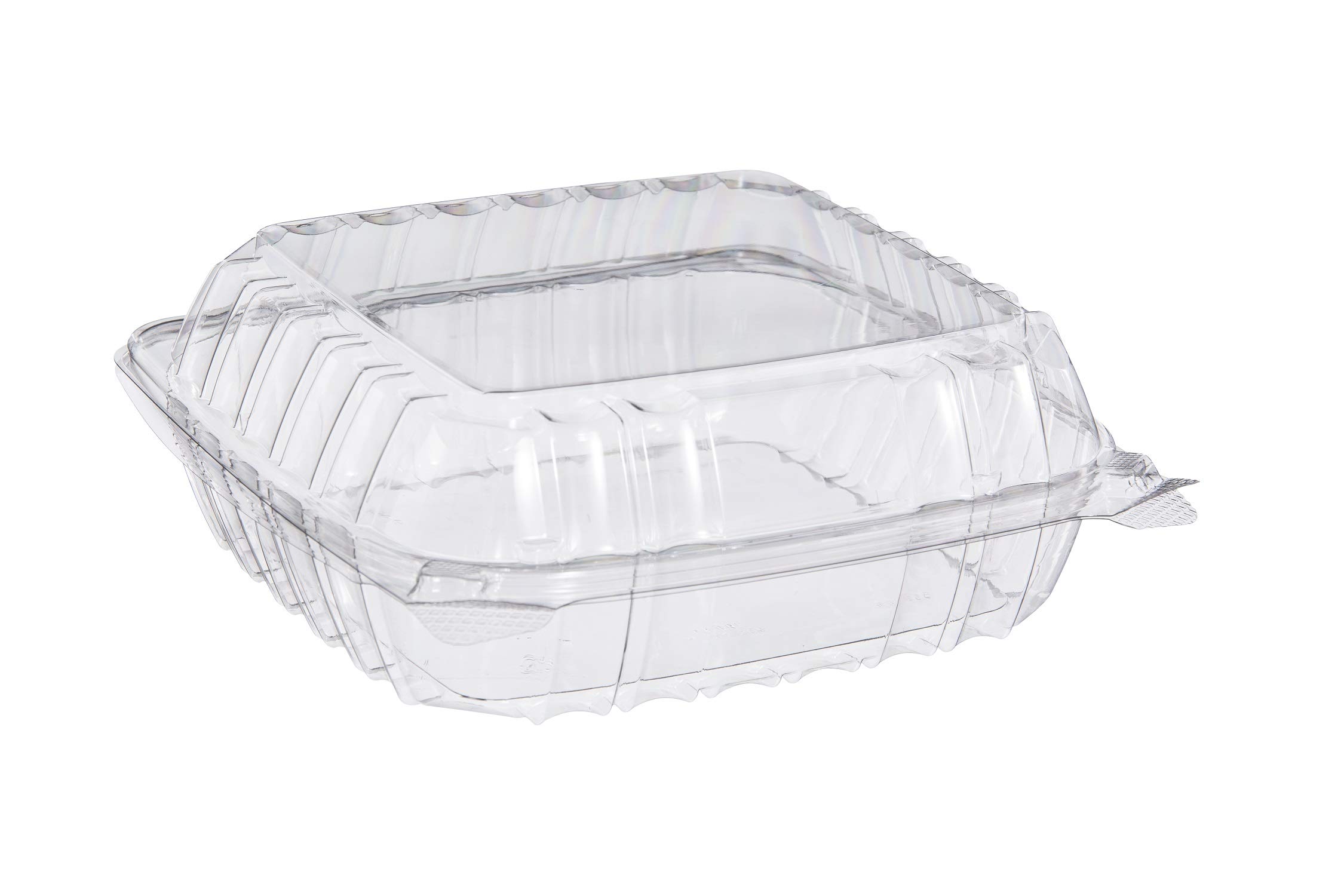 250-Pack Clear Plastic Food Storage Containers with Hinged Lids - 8x8x3 Inch Reusable Clamshell Containers for Meal Prep, Takeout, Salad & Dessert | Perfect for Restaurants, Catering & Home Use
