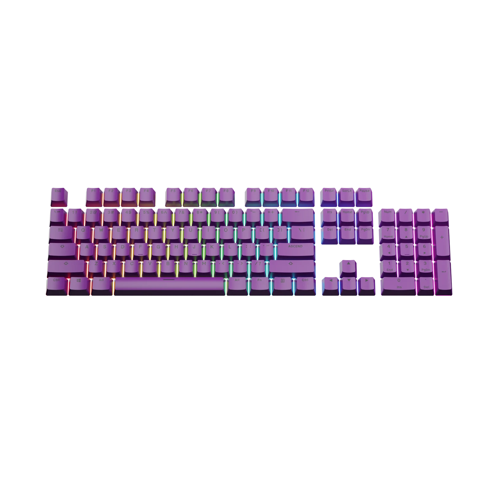 Epic Purple Keycaps for Mechanical Keyboards - Durable PBT Keycaps for Gaming & Typing - Perfect for PC, Mac & Laptop Keyboards (US Layout)
