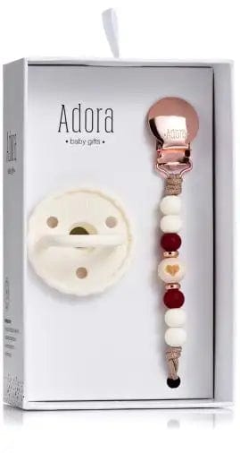 Adora Pacifier & Clip Set - BPA-Free Baby Soother with Silicone Nipple & Secure Holder for Newborns & Toddlers - Perfect for On-the-Go, Travel, and Everyday Use