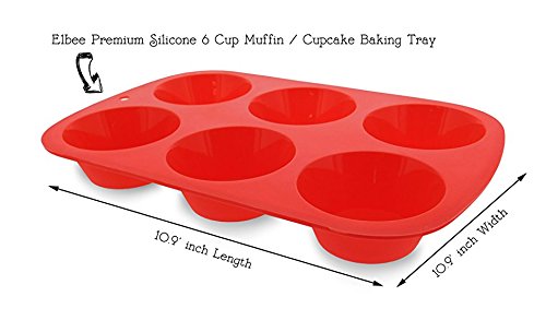 Non-Stick Silicone 6 Cup Muffin Pan - BPA Free, Flexible & Easy Clean Baking Tray for Cupcakes, Brownies, Mini Pies - Perfect for Home Baking, Parties & Holiday Treats