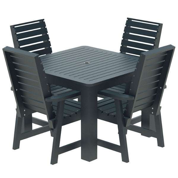 Glennville 5-Piece Square Outdoor Dining Set - Patio Furniture with Table and 4 Chairs - Perfect for Backyard, Garden, and Poolside Gatherings