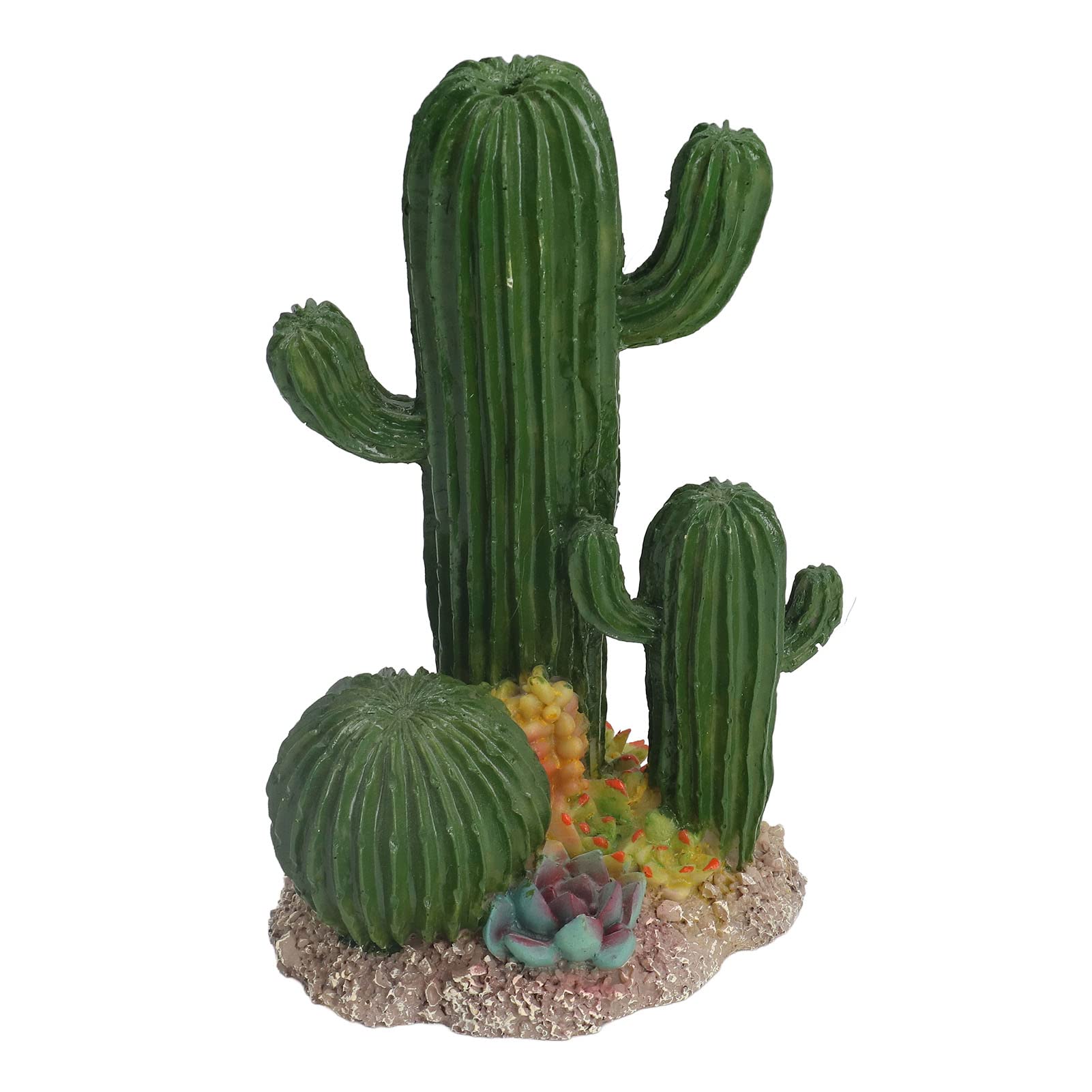 Artificial Succulent Cactus Plants for Aquarium & Reptile Tank Decor - Realistic Plastic Fish Tank Ornament, Reptile Habitat Decoration - Perfect for Betta Fish Tanks, Turtle Enclosures & Terrariums