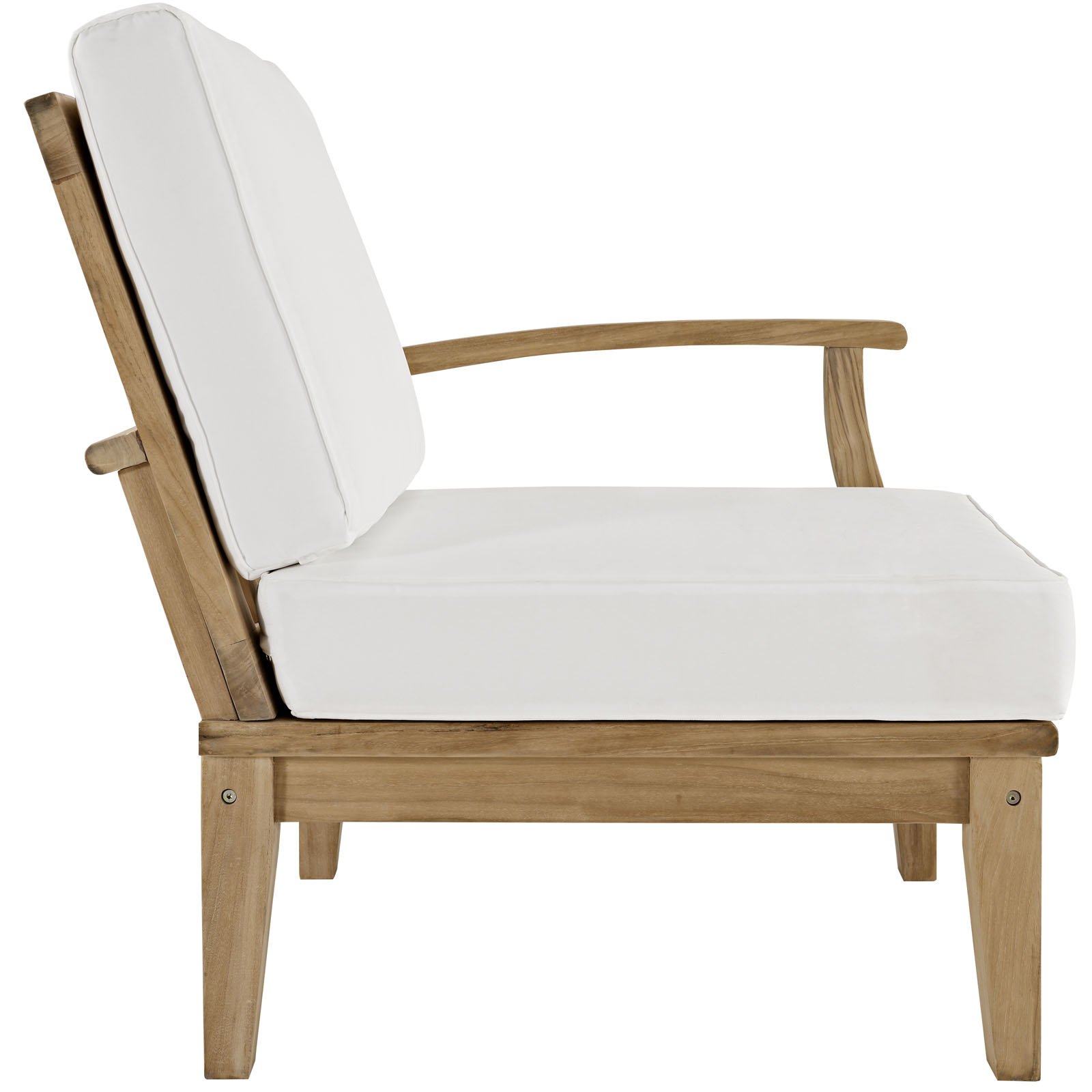 Premium Grade A Teak Wood Outdoor Patio Furniture Set - 6 Piece Natural White - Durable & Weather-Resistant for Backyard, Poolside & Garden Relaxation
