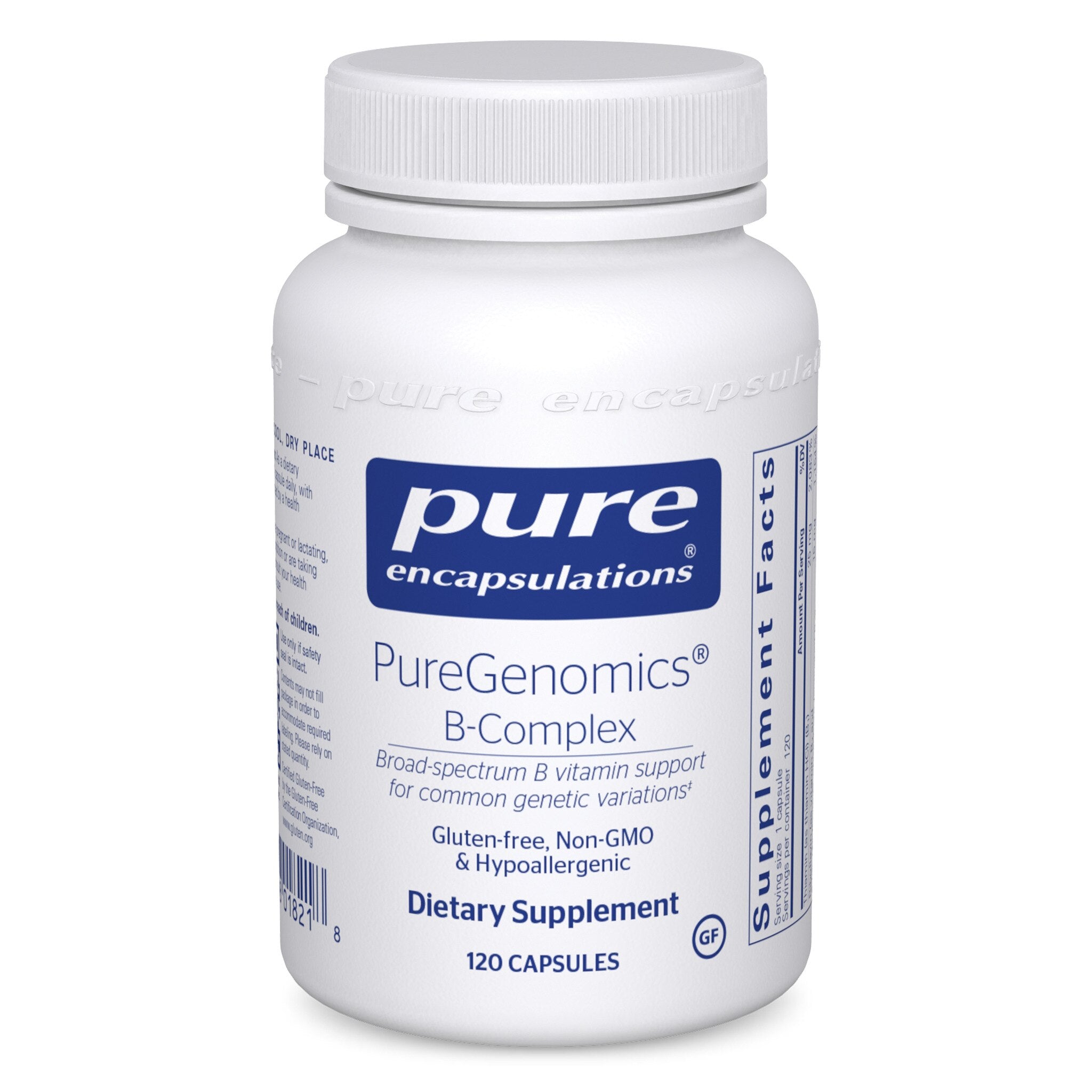 Pure Encapsulations PureGenomics B Complex Vitamins - Premium B Vitamin Supplement for Energy, Metabolism & Nervous System Support - Ideal for Daily Wellness & Active Lifestyle