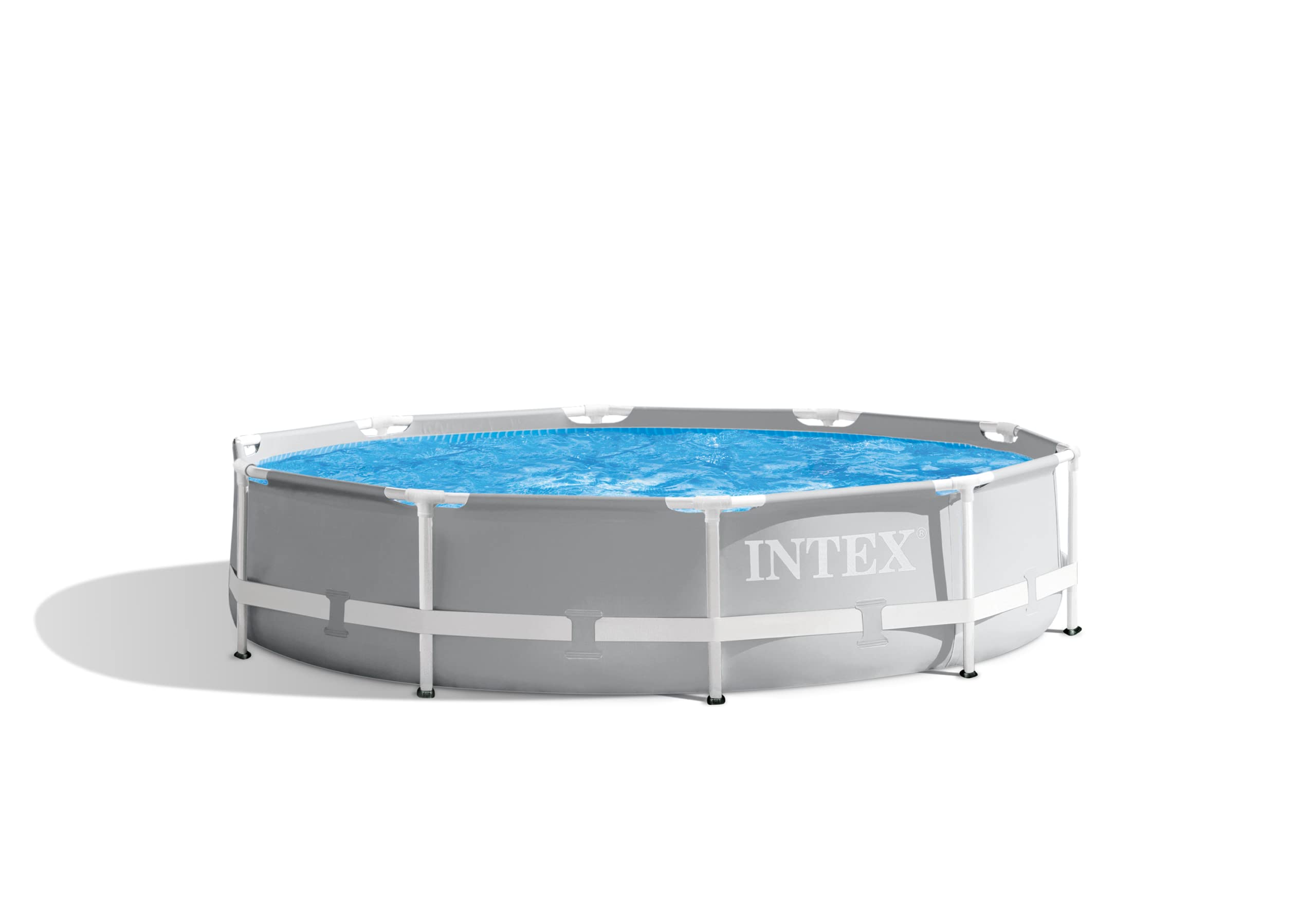 Intex 26701EH Prism Frame Premium Above Ground Swimming Pool Set - 10ft x 30in, 1185 Gallon Capacity with 330 GPH Cartridge Filter Pump | SuperTough Puncture & Rust Resistant Material | Perfect for Backyard, Family Fun, Summer Relaxation & Outdoor Parties