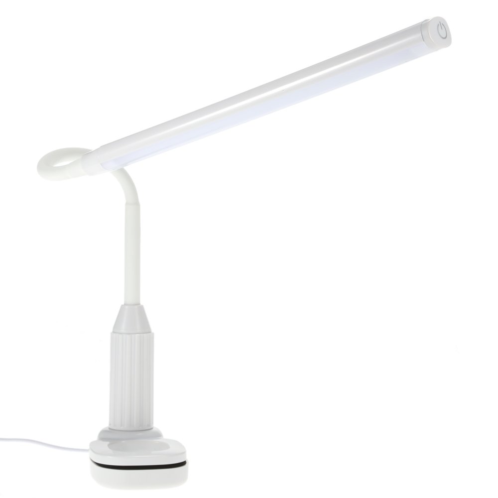 Lixada 5W 24 LED Eye Protection Clamp Desk Lamp - USB Powered, Stepless Dimmable, Touch Sensor, Adjustable Brightness, Flexible Gooseneck for Reading, Studying, Office Work & Nightstand Lighting