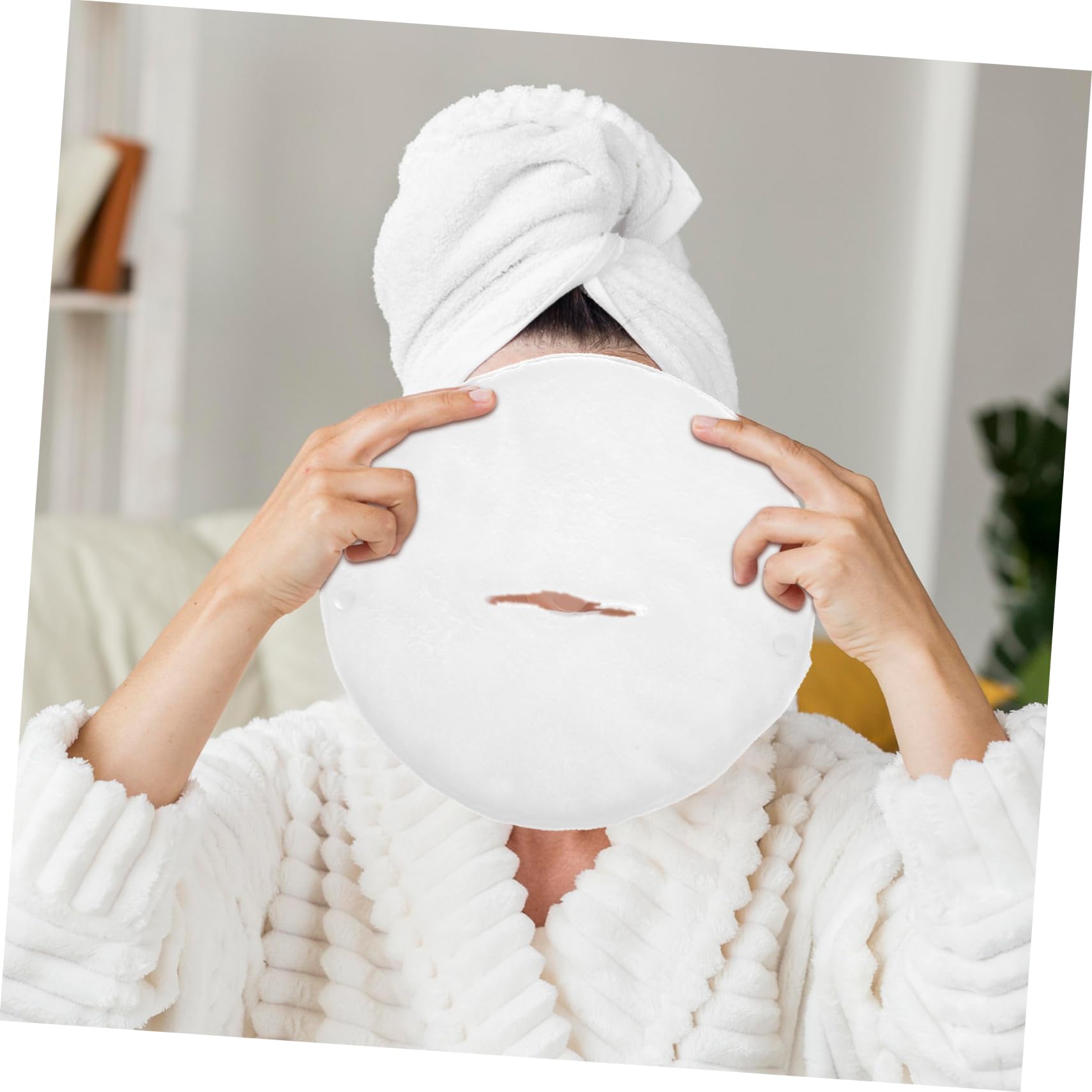 FRCOLOR 2 Pack Fleece Facial Steaming Towels - Hot & Cold Compress for Spa, Beauty & Skincare Treatments - Soft Face Mask Towels for Relaxation, Eye Therapy & Home Facial Care