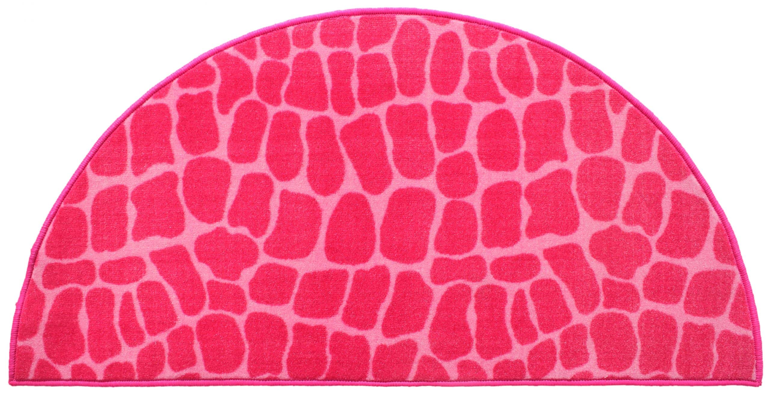 Crocodile Pink Area Rug - Animal Print Half Round Rug for Living Room, Entryway, Doorway - Soft Indoor Rug 60