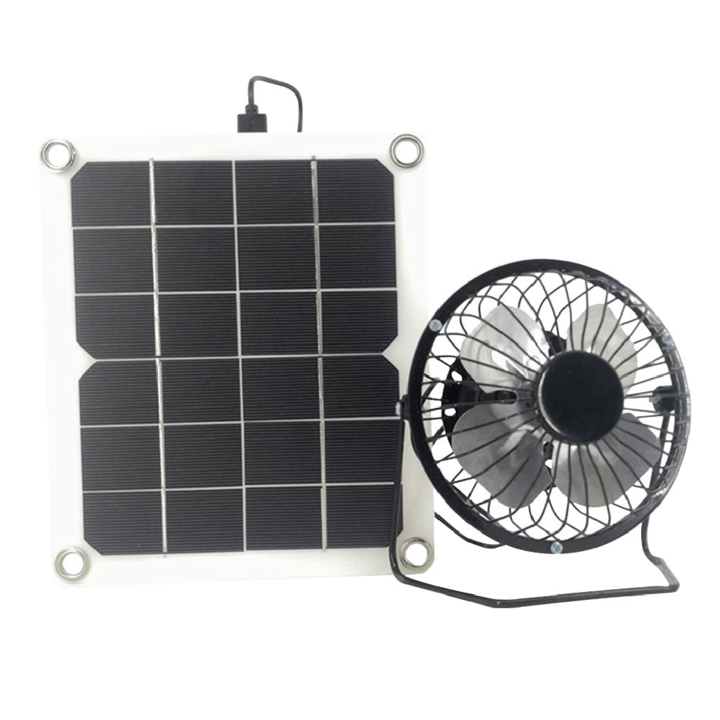 10W 5V Solar Powered Exhaust Fan - Mini Ventilation System with Solar Panel for Dog Houses, Chicken Coops & Greenhouses | Perfect for Pet Shelters, Poultry Farms & Indoor Gardening