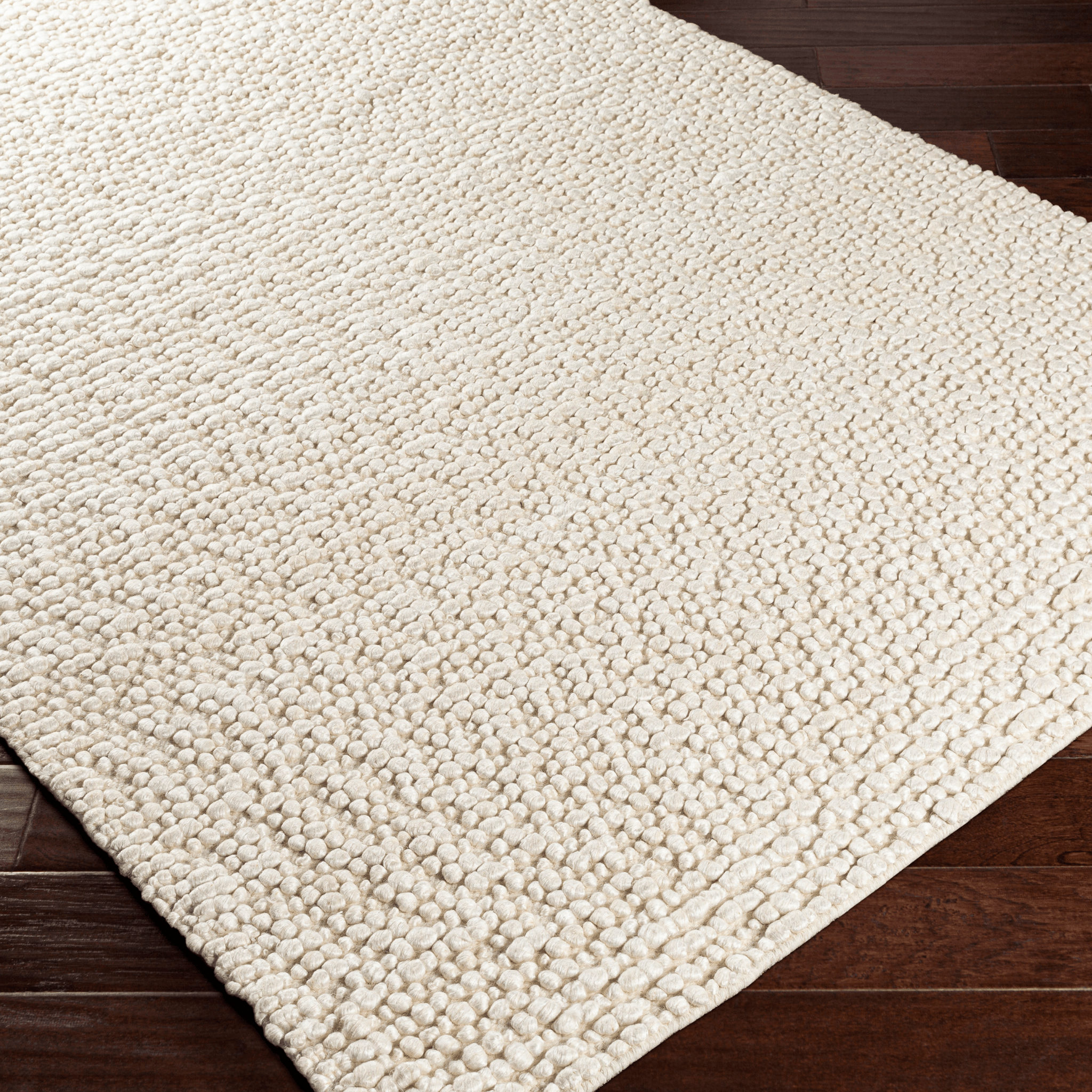 Como Ivory Hand Woven Wool Blend Area Rug - Soft & Durable - Multiple Sizes (2x3, 4x6, 5x8, 6x9, 8x10 ft) - Perfect for Living Room, Bedroom & Office Decor