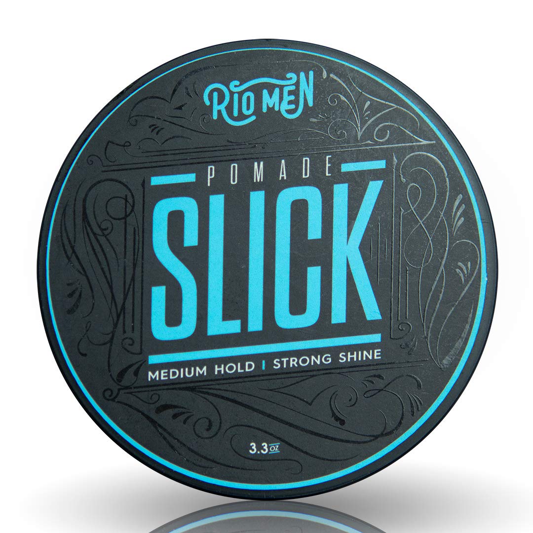 SLICK Pomade by Rio Men - Strong Hold Styling Wax for Men's Hair | Perfect for Sleek, Classic & Modern Hairstyles