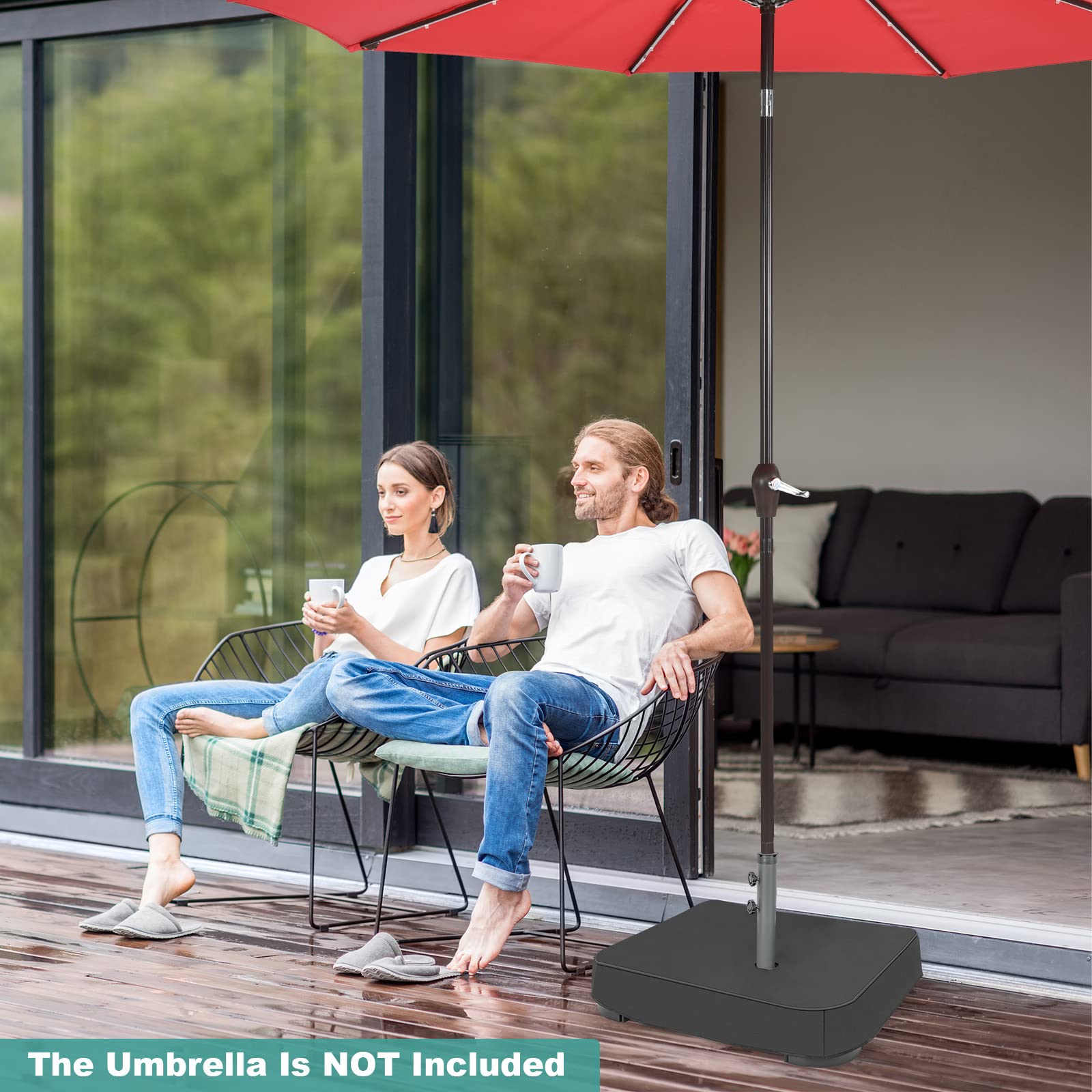 Heavy Duty 220 lbs Sand Filled Patio Umbrella Stand Base Holder with Sandbags - Perfect for Market Umbrellas, Double-Sided Umbrellas & Outdoor Patio Use - Ideal for Backyard, Garden, Poolside & Commercial Spaces