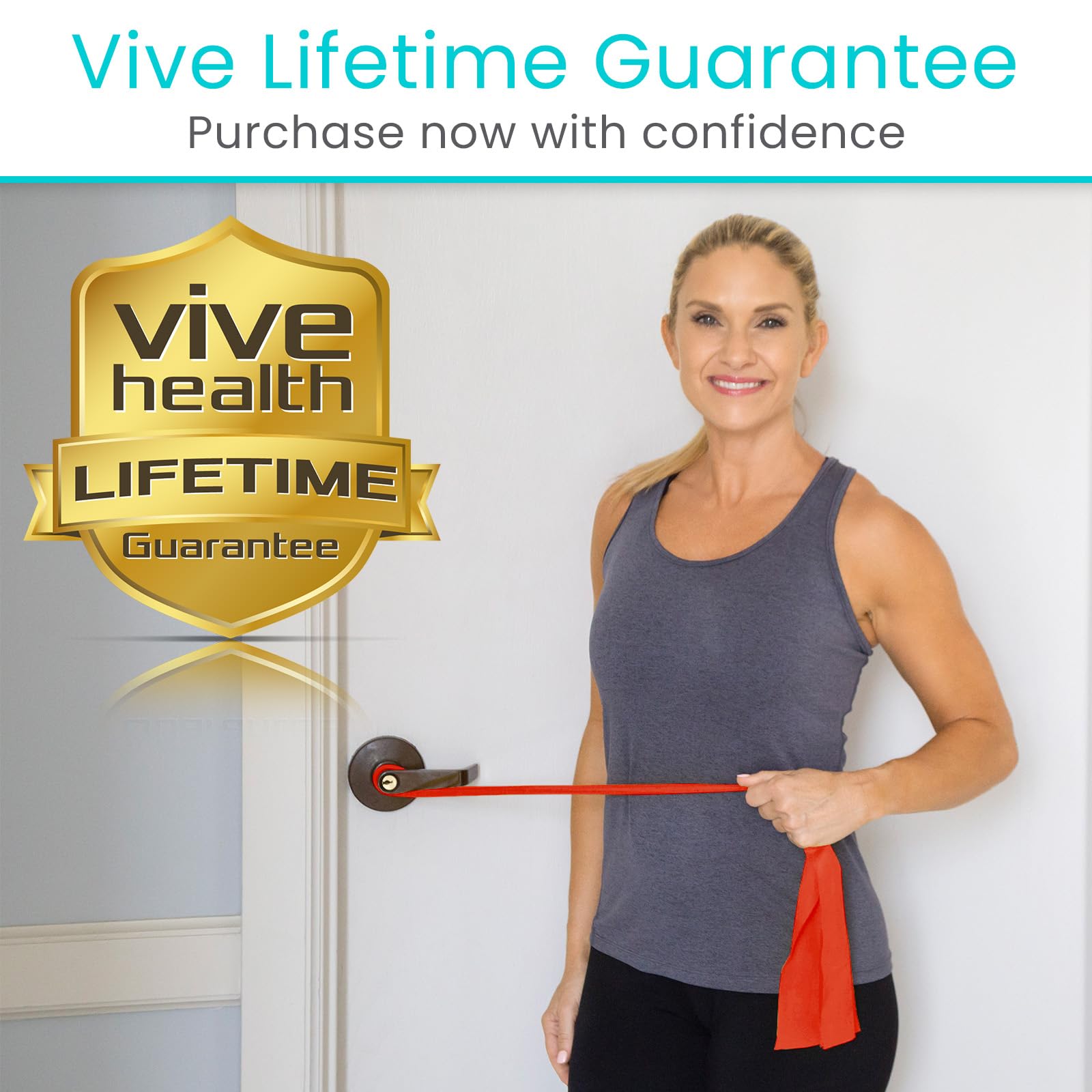Vive Professional Resistance Bands - 25 Yard Non-Latex Roll for Physical Therapy, Strength Training & Rehabilitation - Upper & Lower Body Workout Elastic Bands for Women & Men - Perfect for Home Gym, Yoga, Pilates and Fitness Training