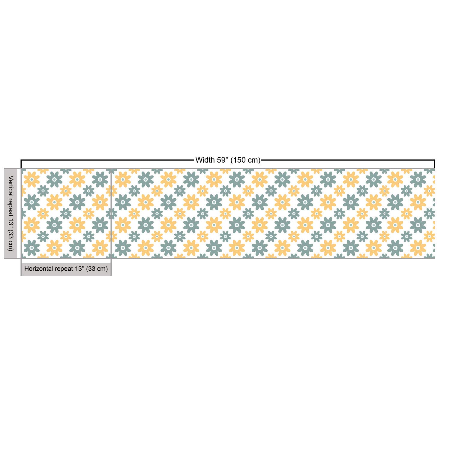 Ambesonne Garden Fabric by The Yard - Lively Wildflowers Daisies Retro Spring Nature Print | Decorative Upholstery & Home Decor Fabric | 10 Yards Almond Green Mustard | Perfect for DIY Curtains, Pillows & Table Runners