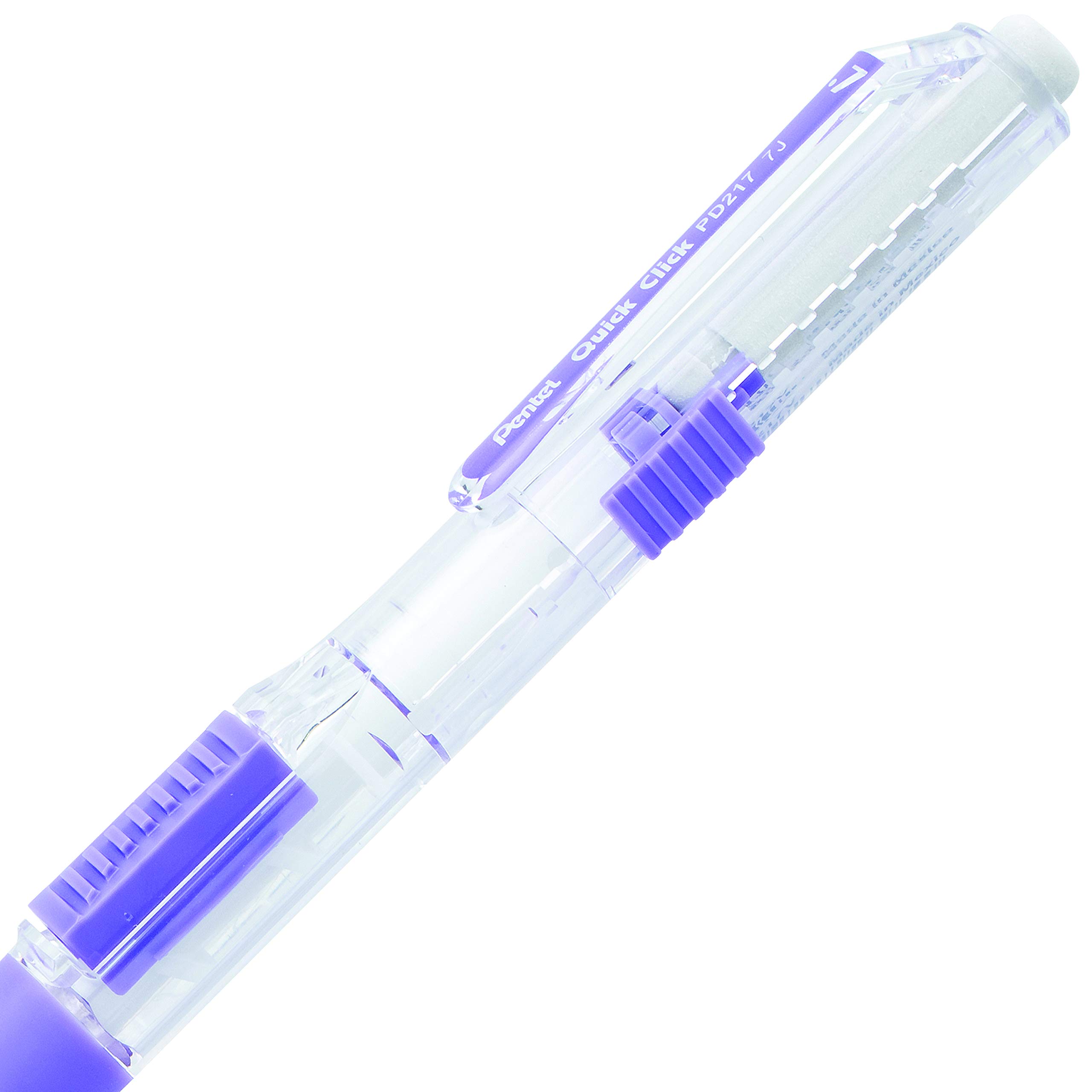 Pentel QUICK CLICK 0.7mm Mechanical Pencils - 12 Pack Violet Barrel Retractable Writing Tools (PD217V) for School, Office & Sketching