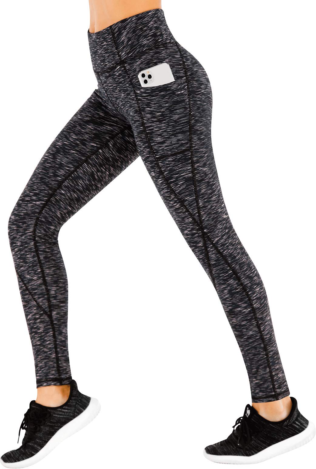 Healthyoga Women's High Waist Yoga Pants with Pockets - Breathable Workout Leggings for Gym, Running & Lounge Wear