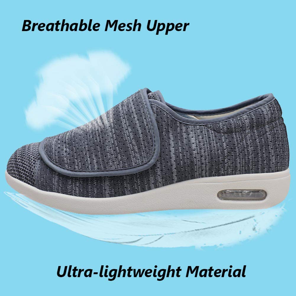 W&LESVAGO Men's Extra Wide Air Cushion Walking Sneakers - Adjustable Comfort Shoes for Diabetic & Edema Relief - Ideal for Elderly Outdoor Activities, Walking & Daily Wear