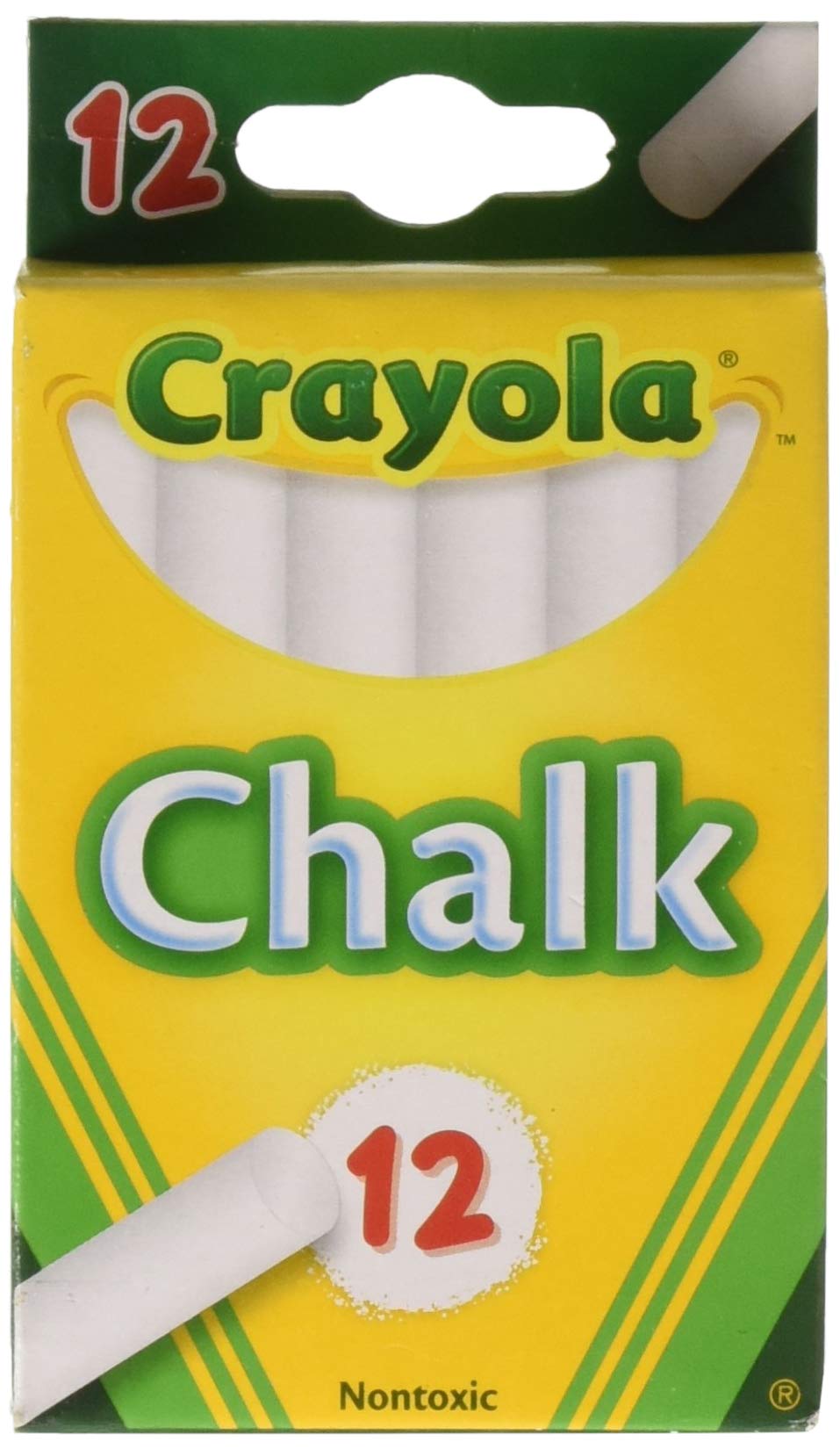 Premium White Chalk Sticks - 12 Pack Non-Toxic Dustless Chalk for Classroom, Sidewalk, Kids & Teachers - Ideal for School, Home, and Outdoor Play