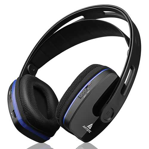 Artiste D2 2.4GHz Wireless TV Headphones with HiFi Deep Bass & Transmitter Dock - Perfect for Home Theater, Late Night Watching and Gaming