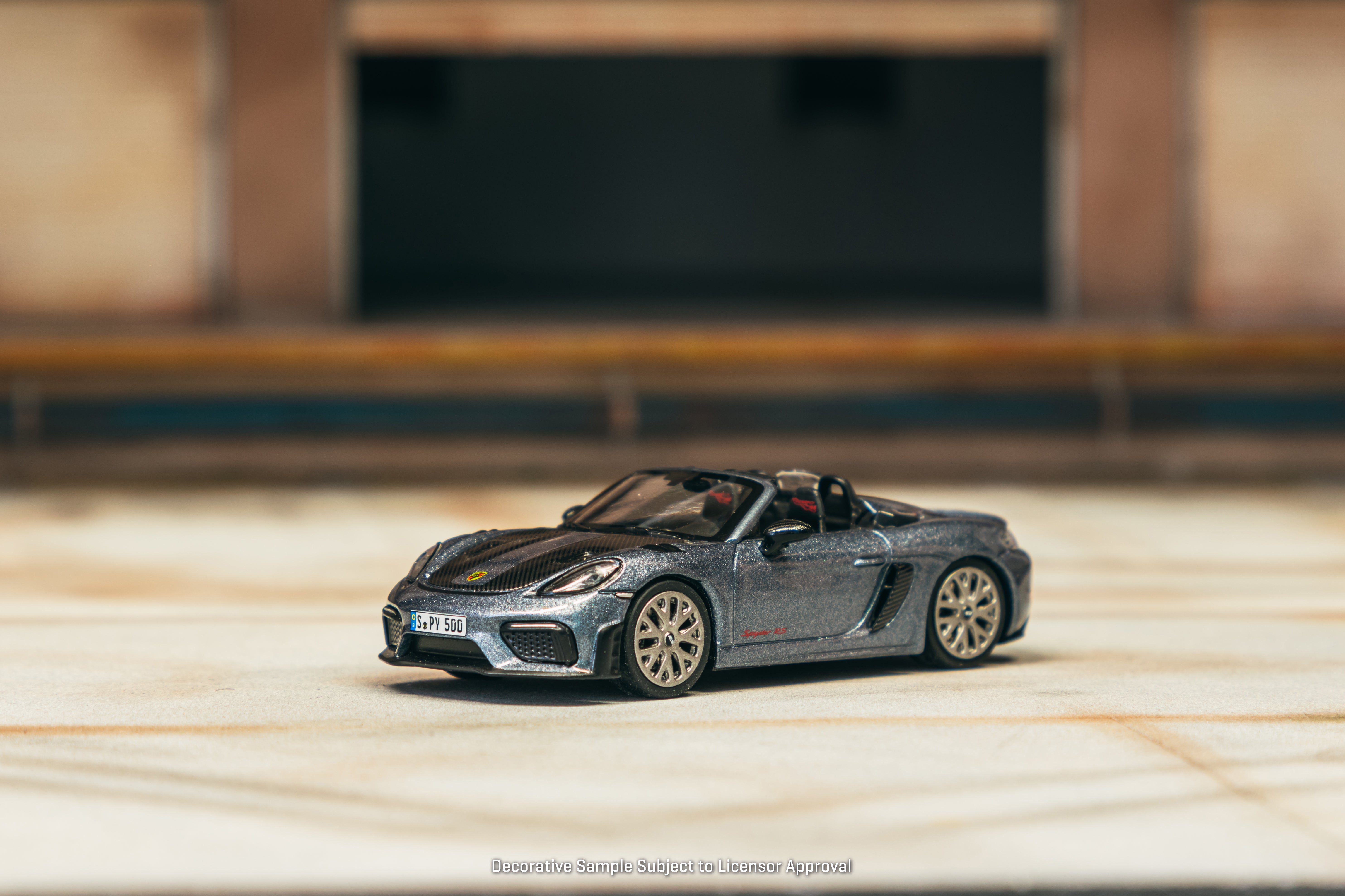 1/64 Scale Porsche 718 Spyder RS Vanadium Grey Metallic Diecast Model Car - Minichamps X Tarmac Works COLLAB64 Series - Perfect for Collectors & Racing Enthusiasts Display
