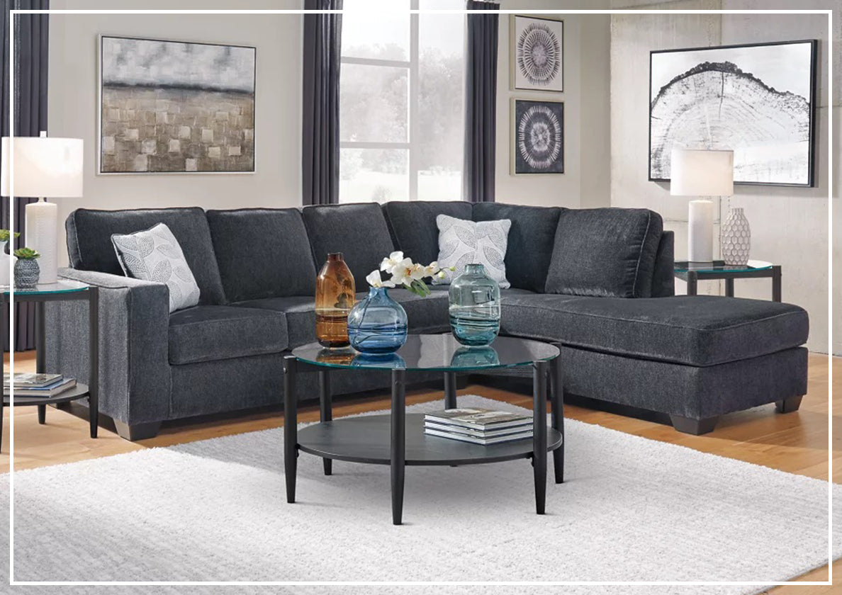 Gio Italia Aster Fabric Full Size Sleeper Sectional with Chaise - Modern Convertible Sofa Bed for Living Room, Guest Room & Small Spaces