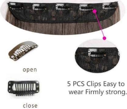 DELORUS 22 Inch Synthetic Curly/Wavy Black Hair Extensions with 5 Clips - Natural Looking Clip-in Hairpiece for Women & Girls | Perfect for Parties, Weddings & Daily Styling