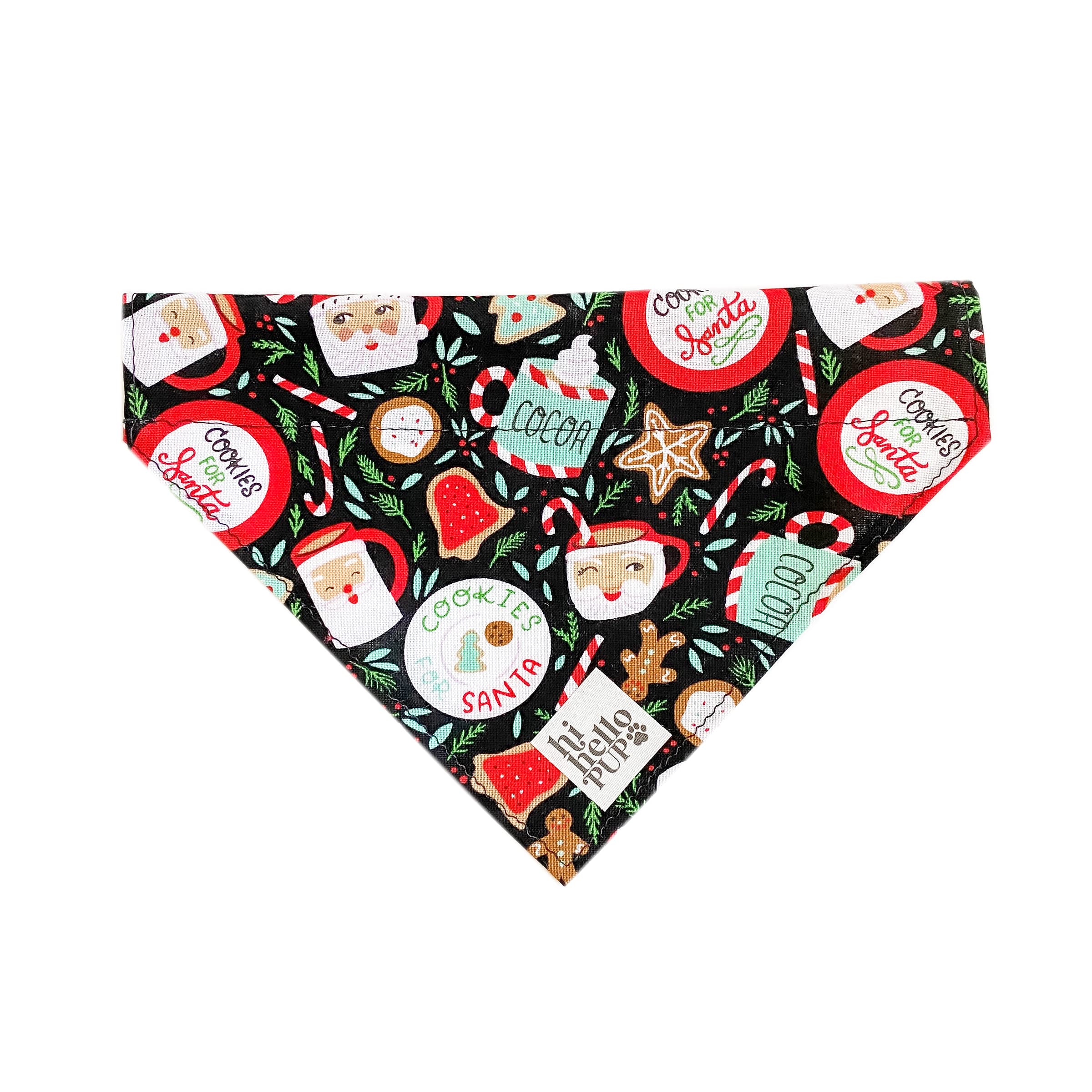 Dog and Mom Matching Christmas Set - Slip-On Dog Bandana with Scrunchie Headband | Santa-Themed Pet Bandana & Human Hair Accessory (XS Size) | Perfect for Holiday Photos, Family Matching Outfits & Christmas Gift Giving